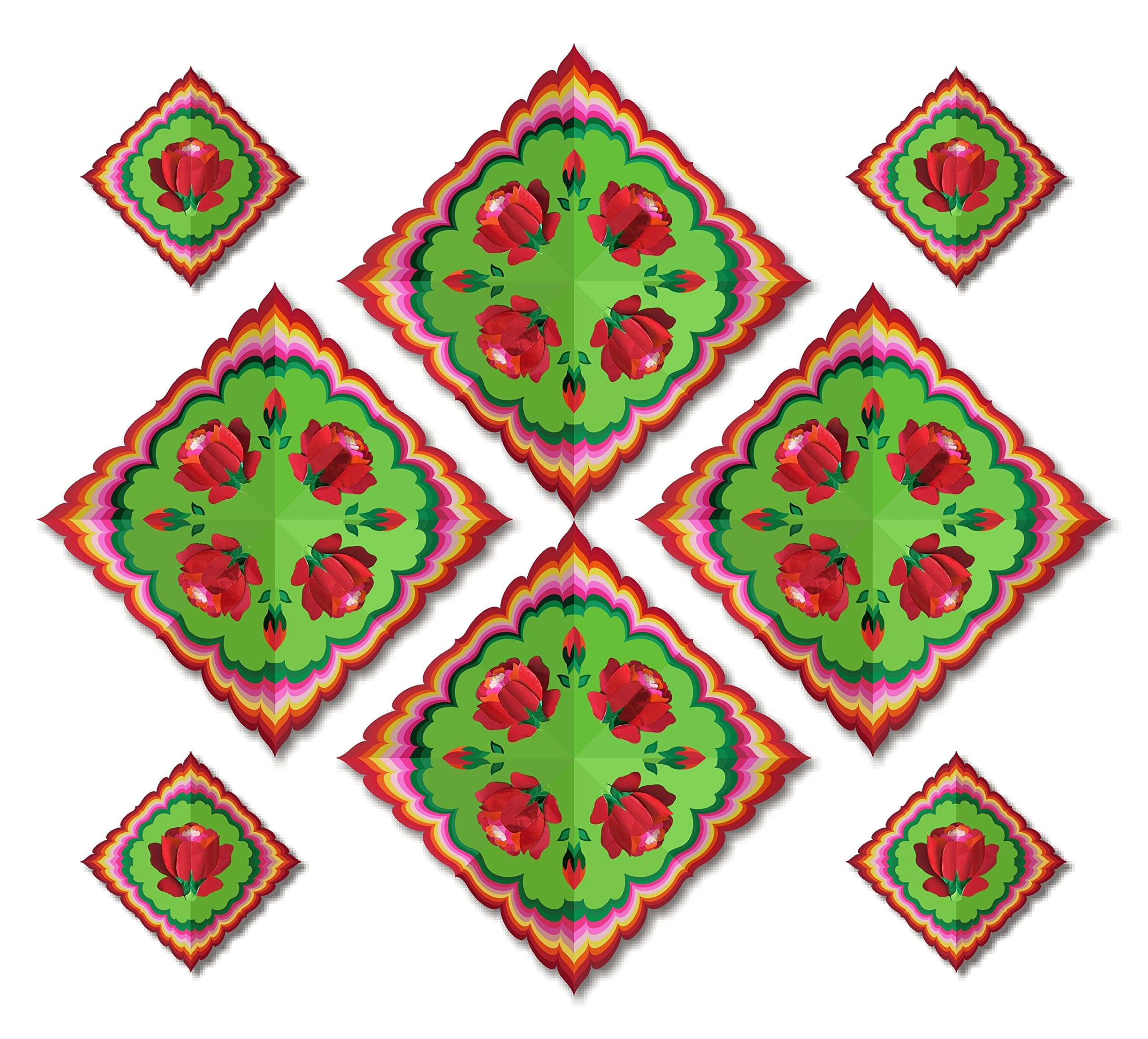 SUKKAH STAR DIY PAPER CRAFT KIT, ROSE COLLECTION STAR, Style # 9902, SET OF 8, 15 COLORS, 10X10 INCHES, AGES 15 & UP