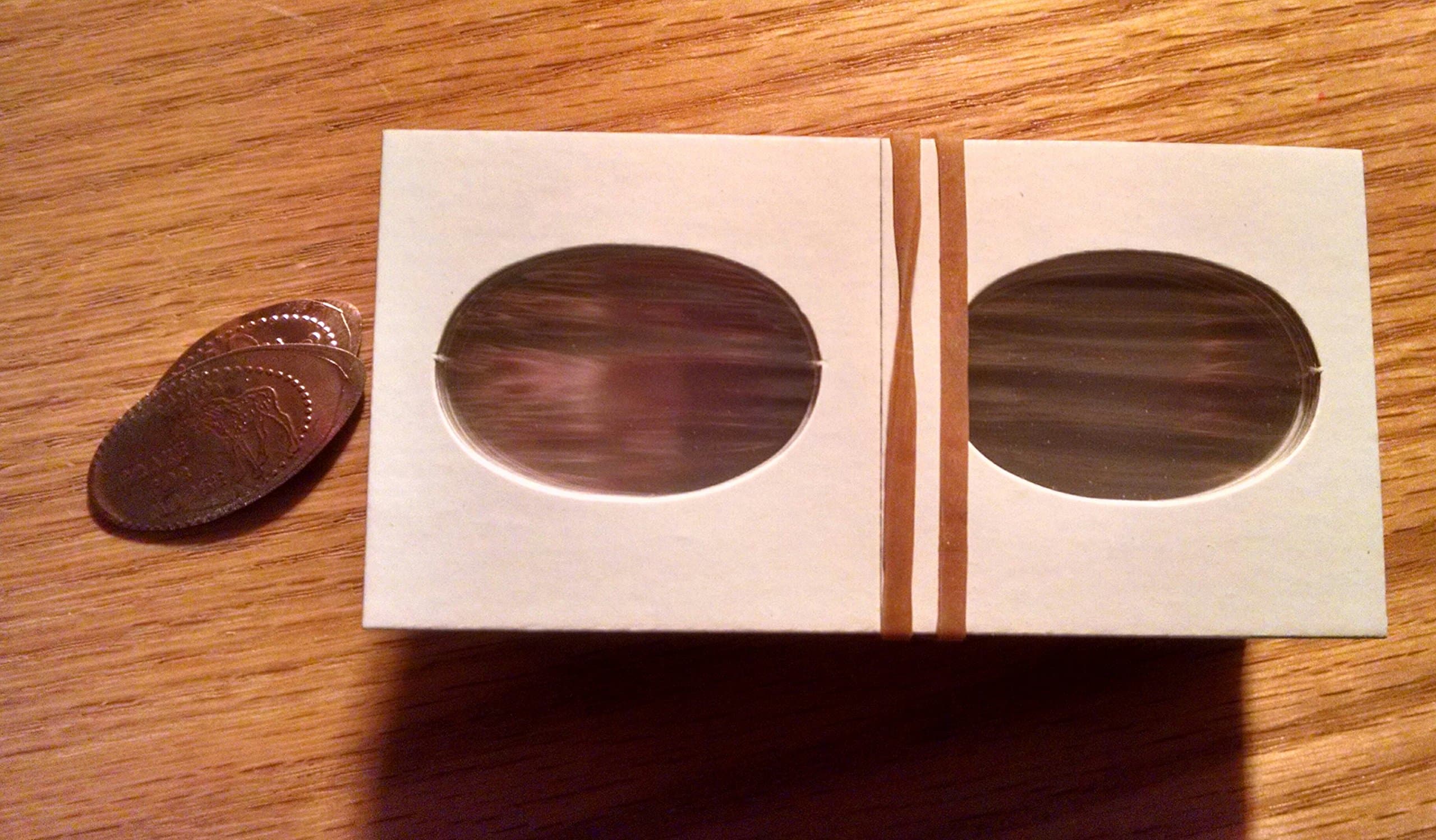 50 2x2 Cardboard Coin Holders for Elongated Pennies With 2 FREE Pressed Pennies!