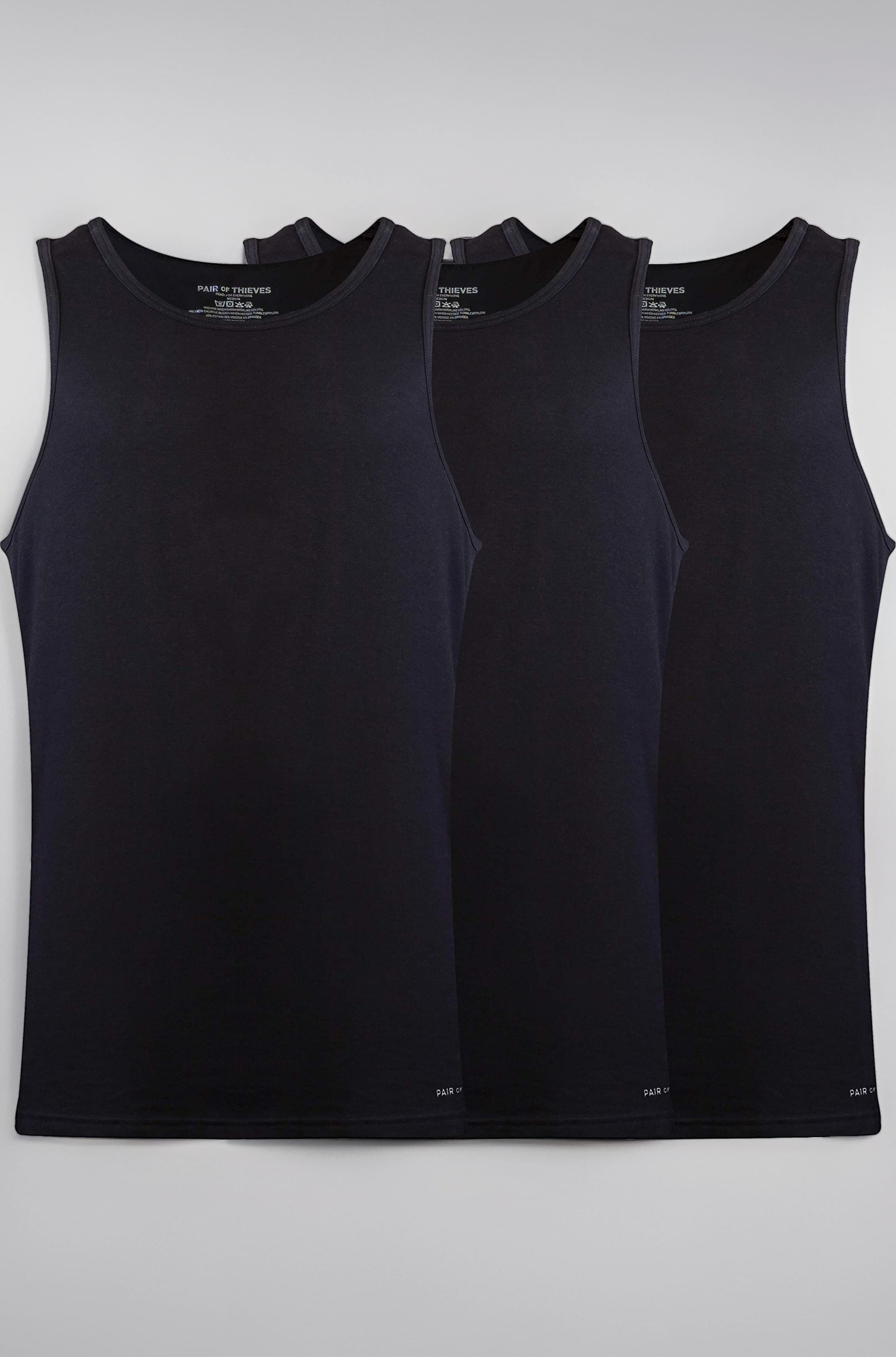 Slim Fit Men’s Tagless Tank Tops, 3 Pack Ultra Soft, Breathable Sleeveless A-Shirt for Men, AMZ Exclusive