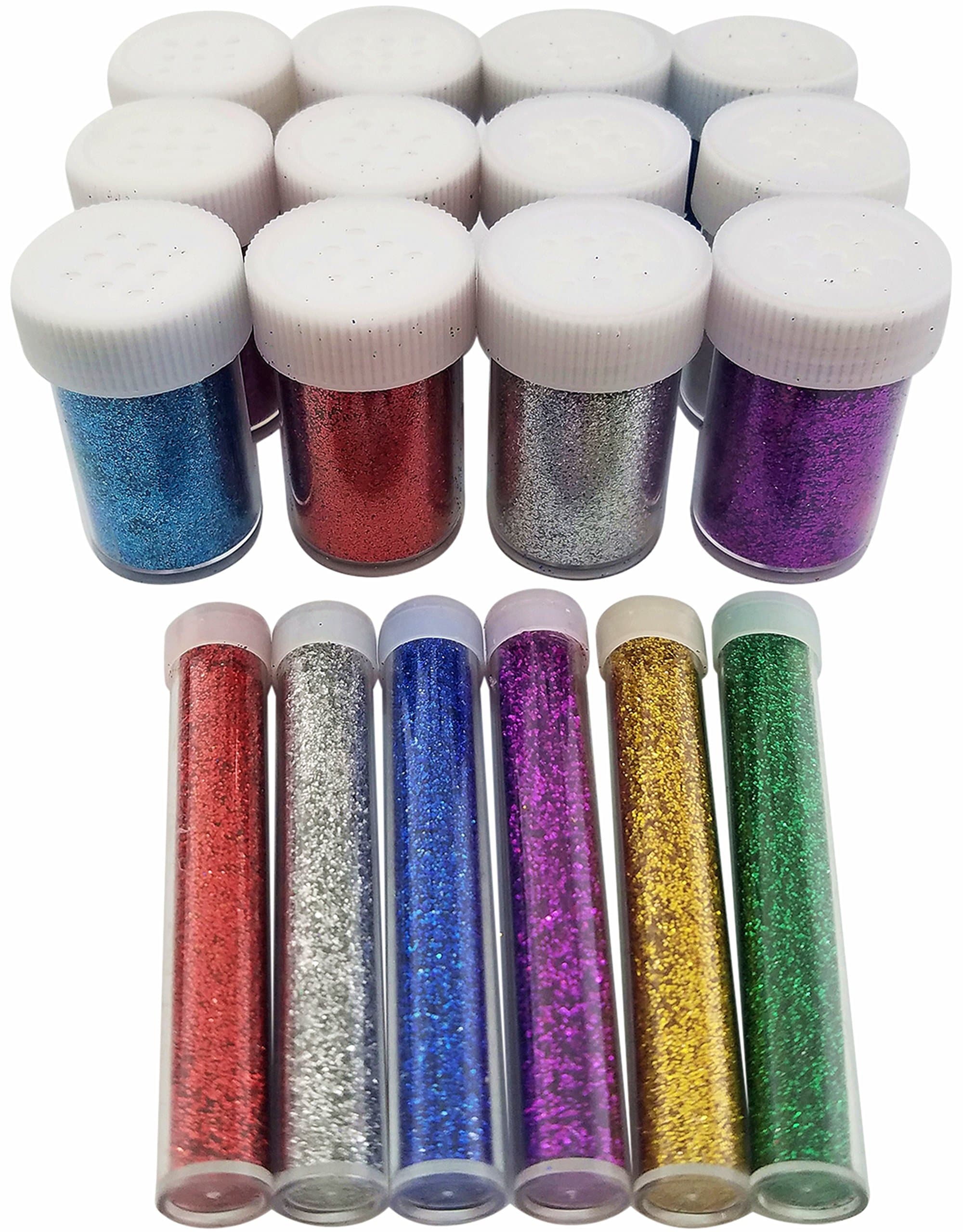 slime glitter kit 18 pack cheap prime ship red green silver 12 color glitter sequins powder for slime making by Hulluter