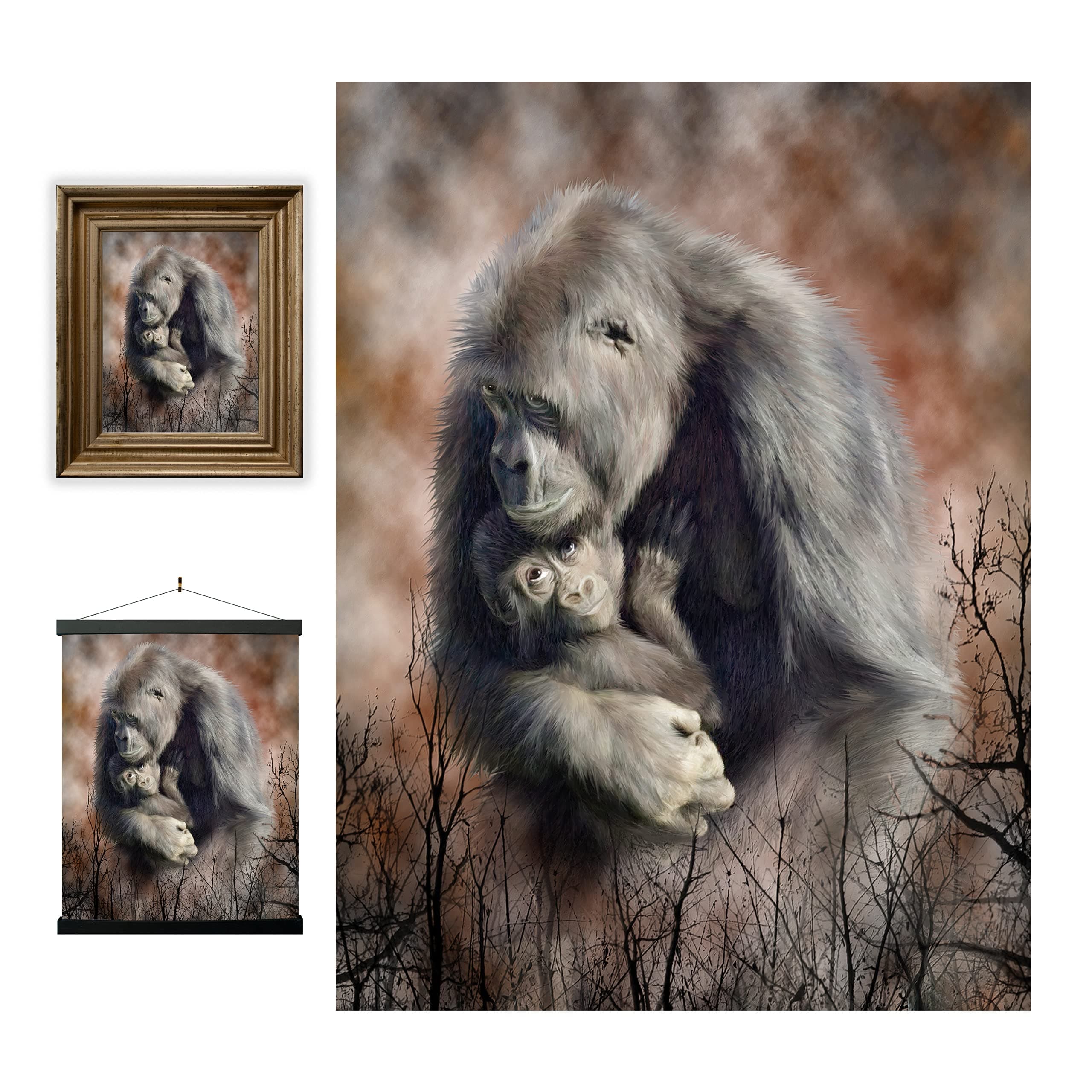 Lenticular Wall Art Prints - A Love So Grand from Deluxebase. Unframed 3D Gorilla Poster. Perfect wall decor. Original artwork licensed from renowned artist, Carol Cavalaris