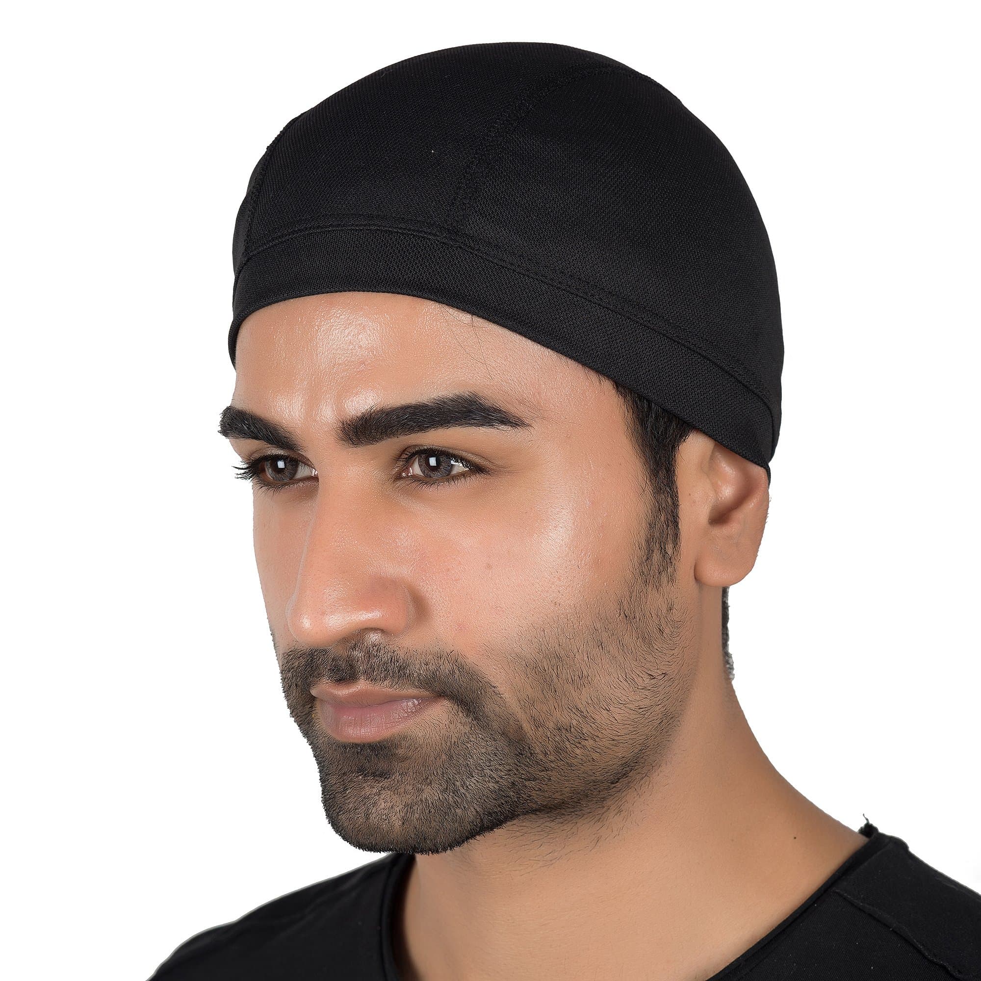 Le Gear Dri-Fit Helmet Skull Cap (Black), for Unisex, Pack of 1, Free Size