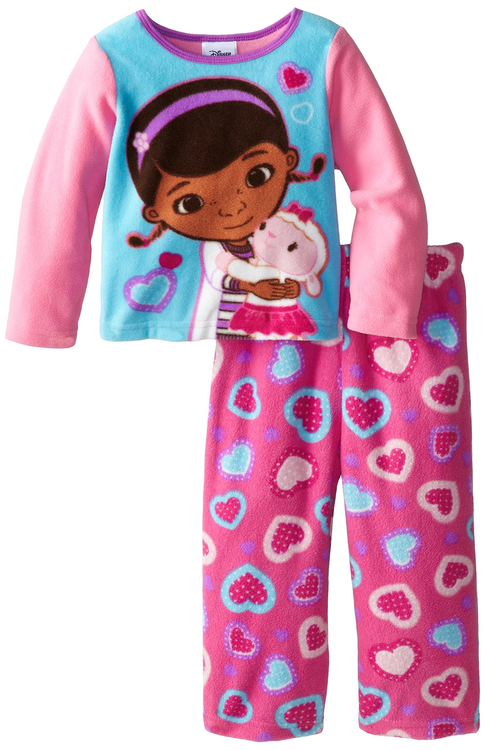 Doc McStuffins Little Girls' Two-Piece Lambie Cozy Fleece Pajama Set
