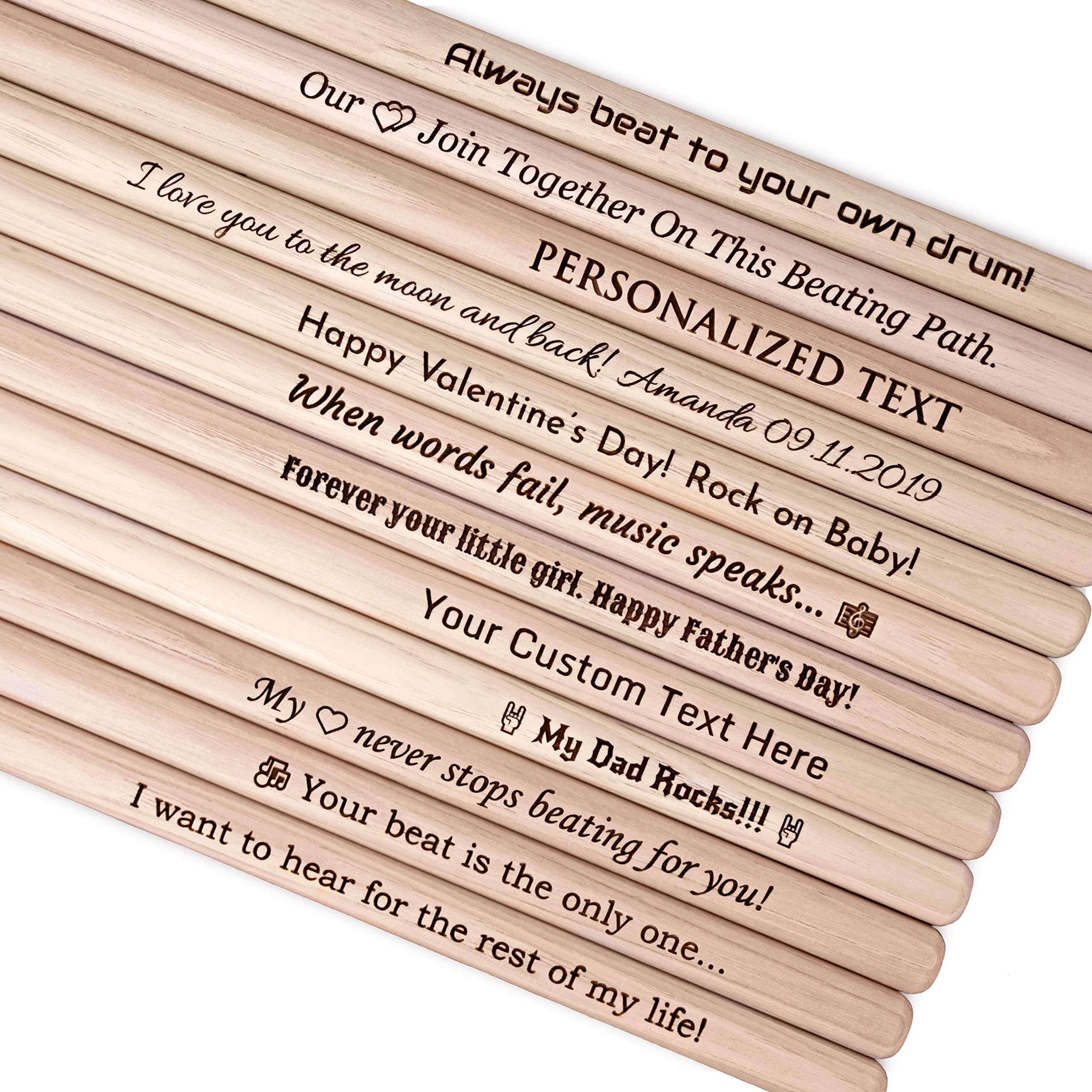 Custom Drum Sticks, Drummer Gifts, Personalized Drum Sticks for Drummer, Musician, Drummer Graduation Gift, Drummer Gift Ideas for Boyfriend, Husband, 1 Pair Hickory