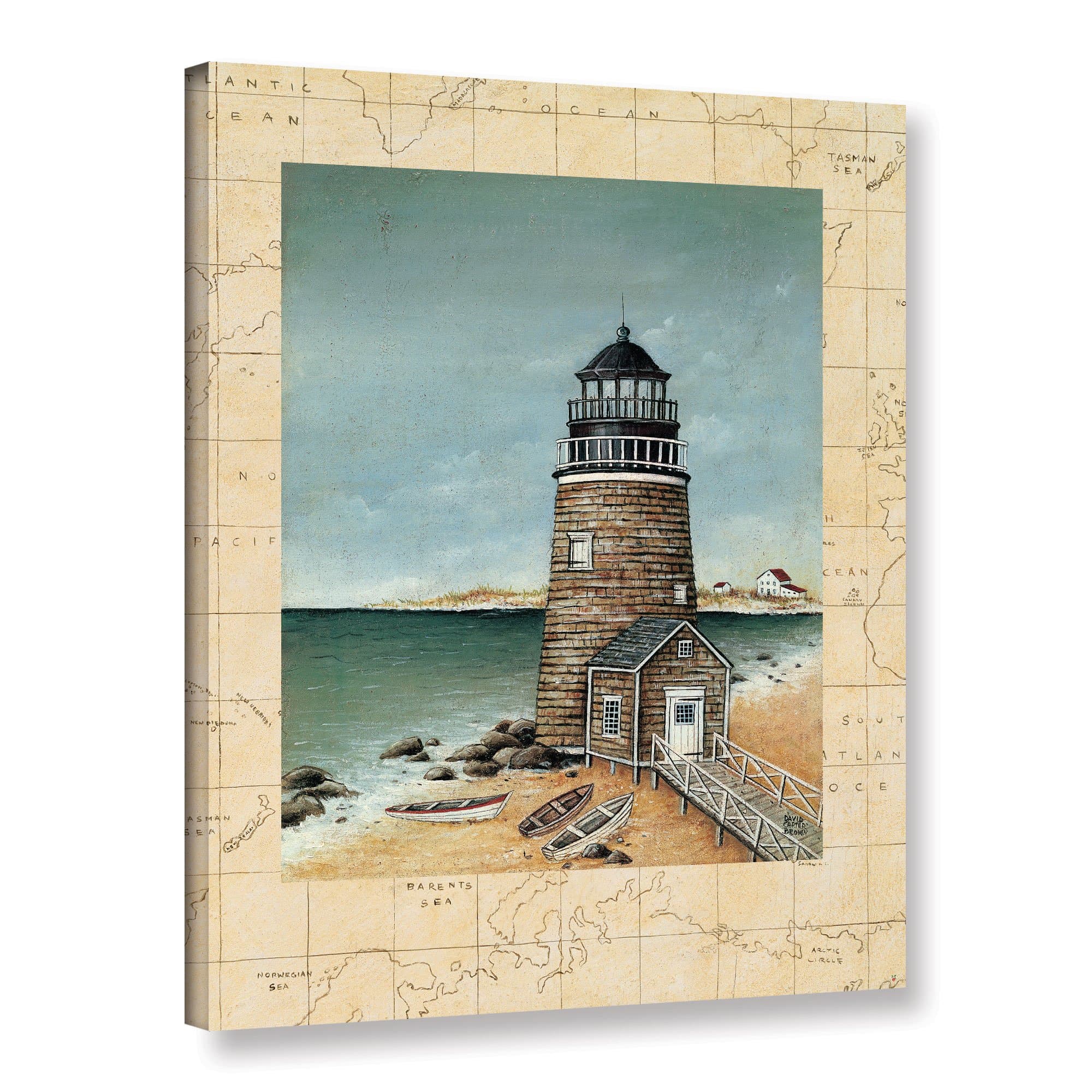 David Carter Brown ''Beach House'' Gallery Wrapped Canvas, 18X18