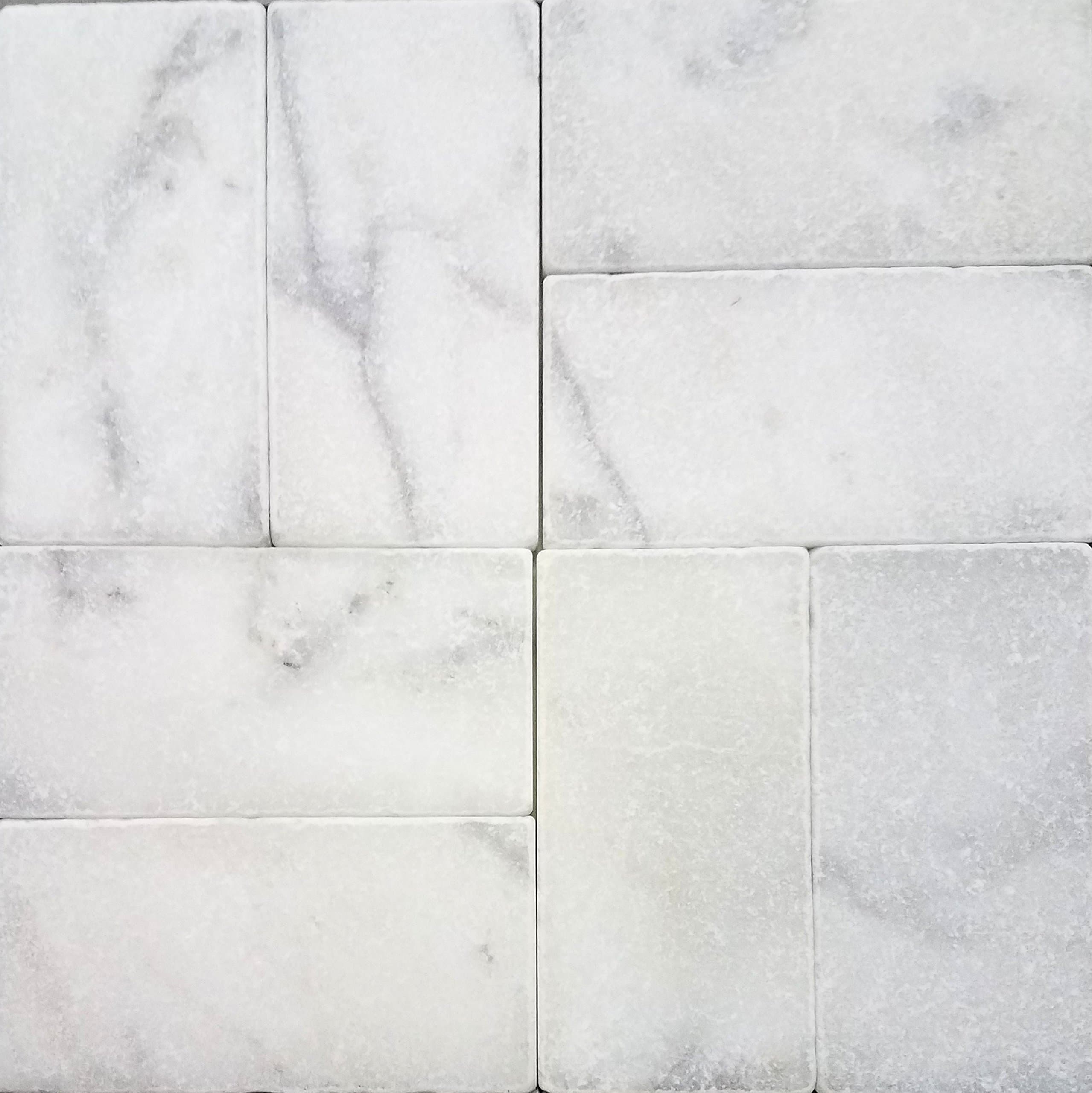 Stone Zone Sample - Marble Pavers 6x12 (Carrara White) Pool & Patio, Driveway, Backyard, Outdoors & Indoors