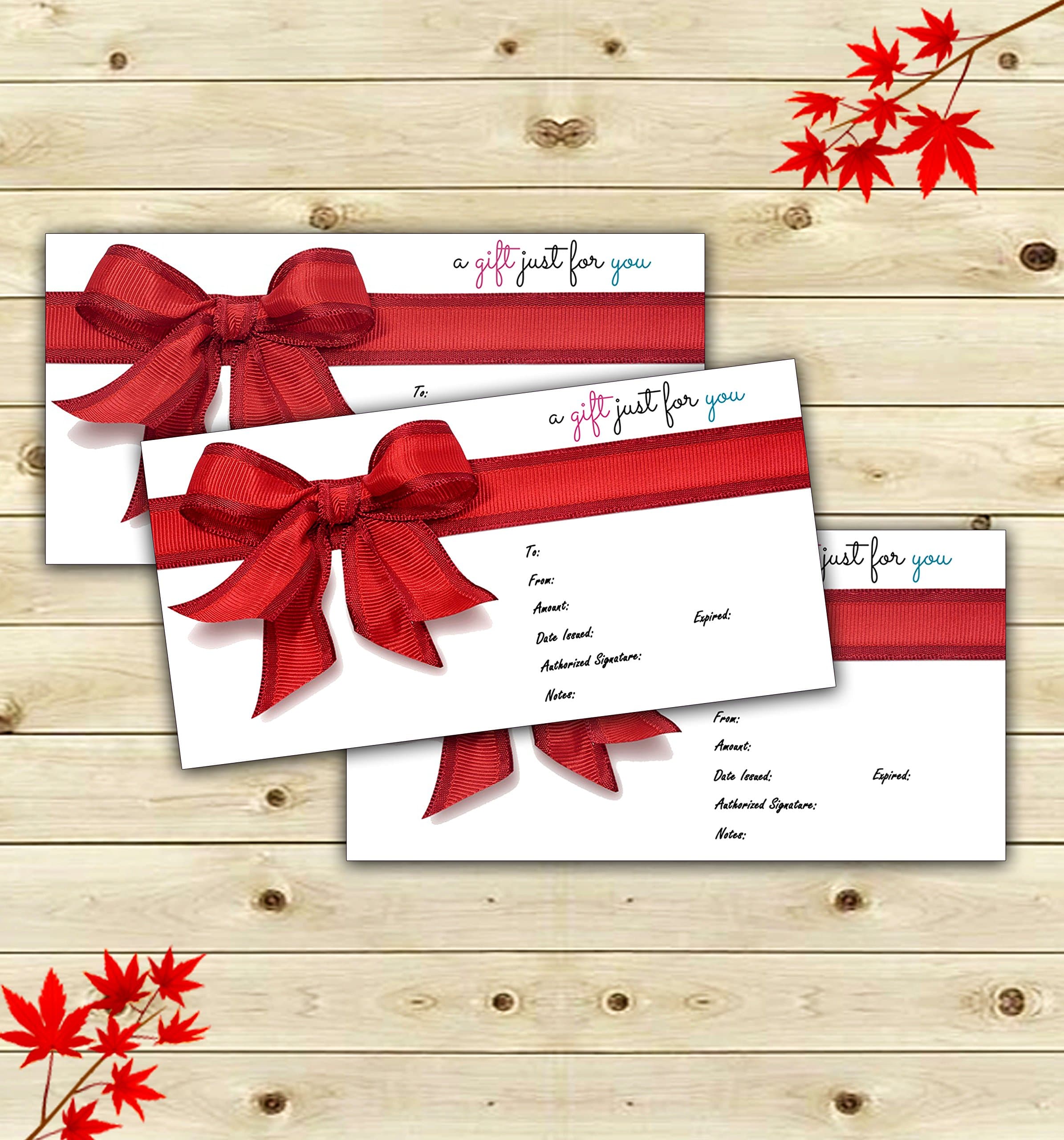 YSECTLAABBCC Smart Designs 25 4x9 Cute Blank Gift Certificate Cards with Envelops for Business, Modern Restaurant, Spa, Beauty Makeup Hair Salon, Wedding, Bridal, Baby Shower