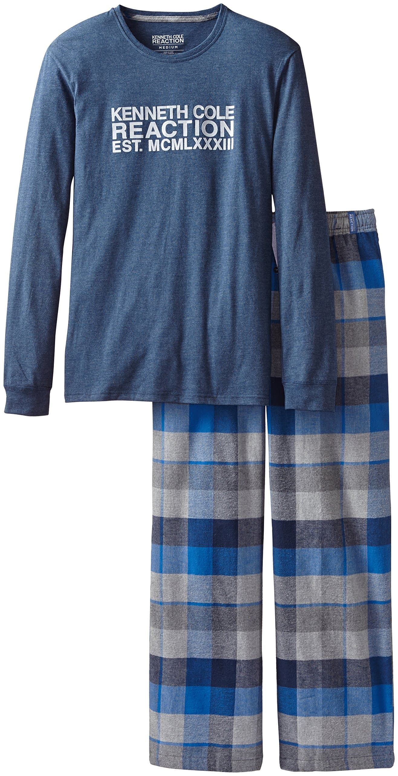 Kenneth Cole REACTION Men's Soft 2 Pc Long Sleeve Pajama Gift Set