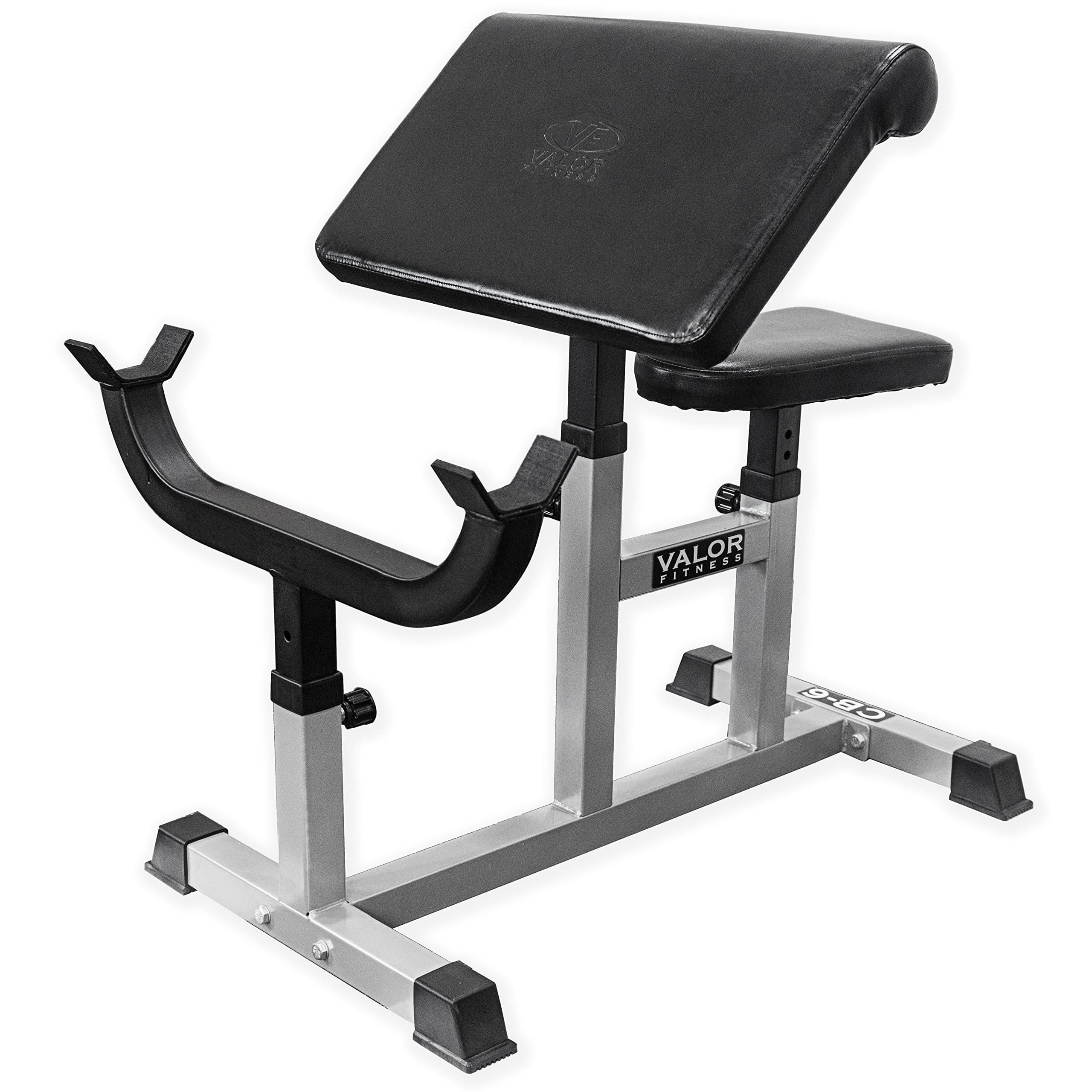 Valor Fitness CB Preacher Curl Bench for Bicep Curl Support Meant for Curling with EZ Curl Bar (Sold Separately)