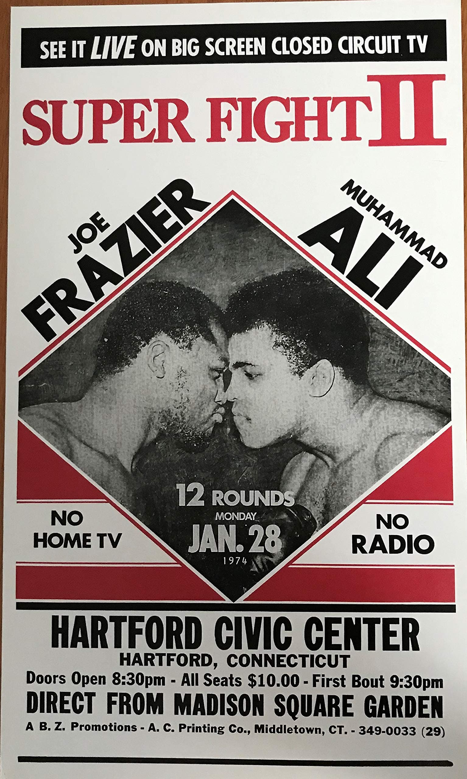Super Fight 2 Fraiser vs Ali Boxing Poster Print