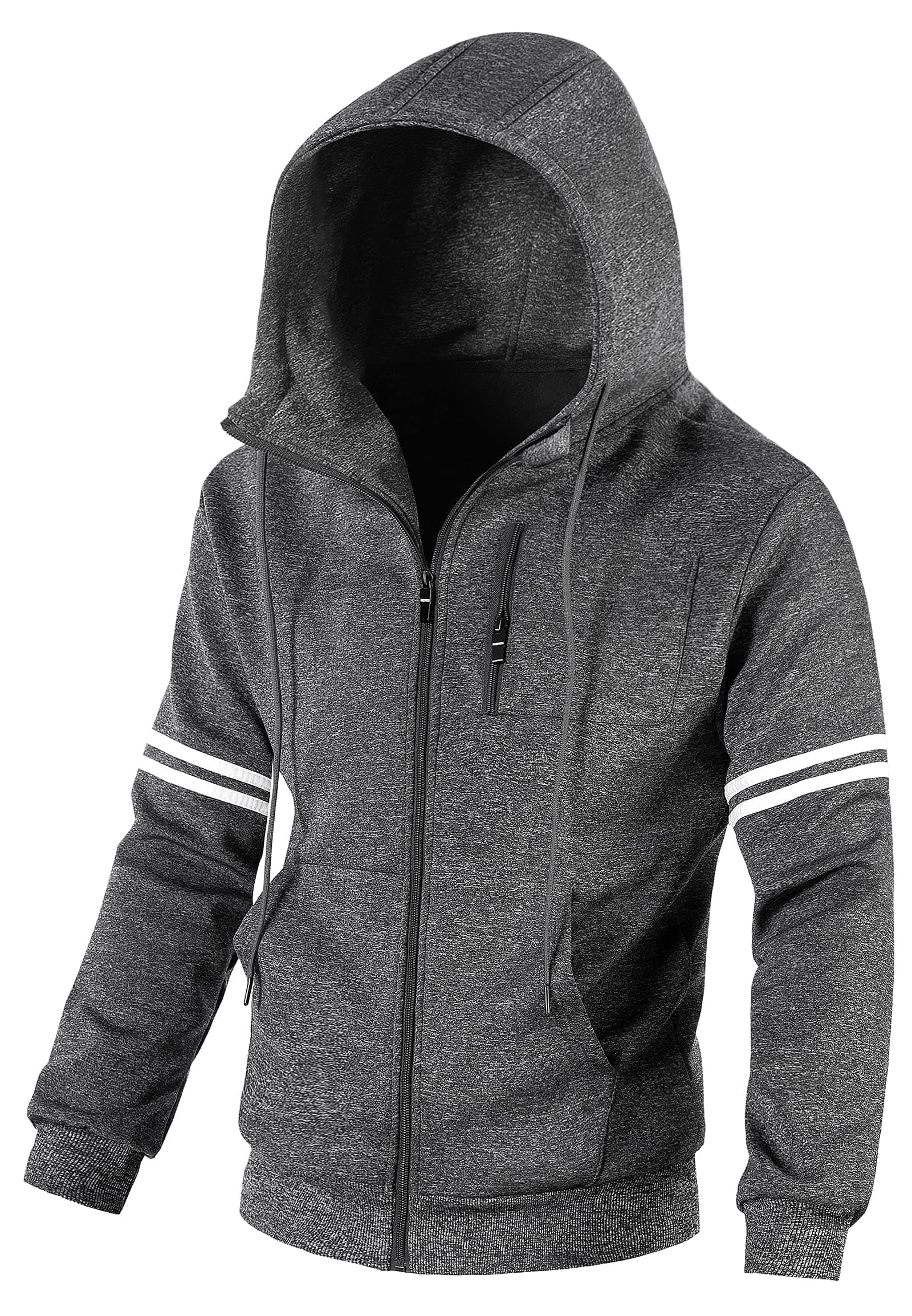 ChrisunoMen's Soft Fleece Fashion Hooded Sweatshirt Zip Up Sports Sweater Hoodie Jacket