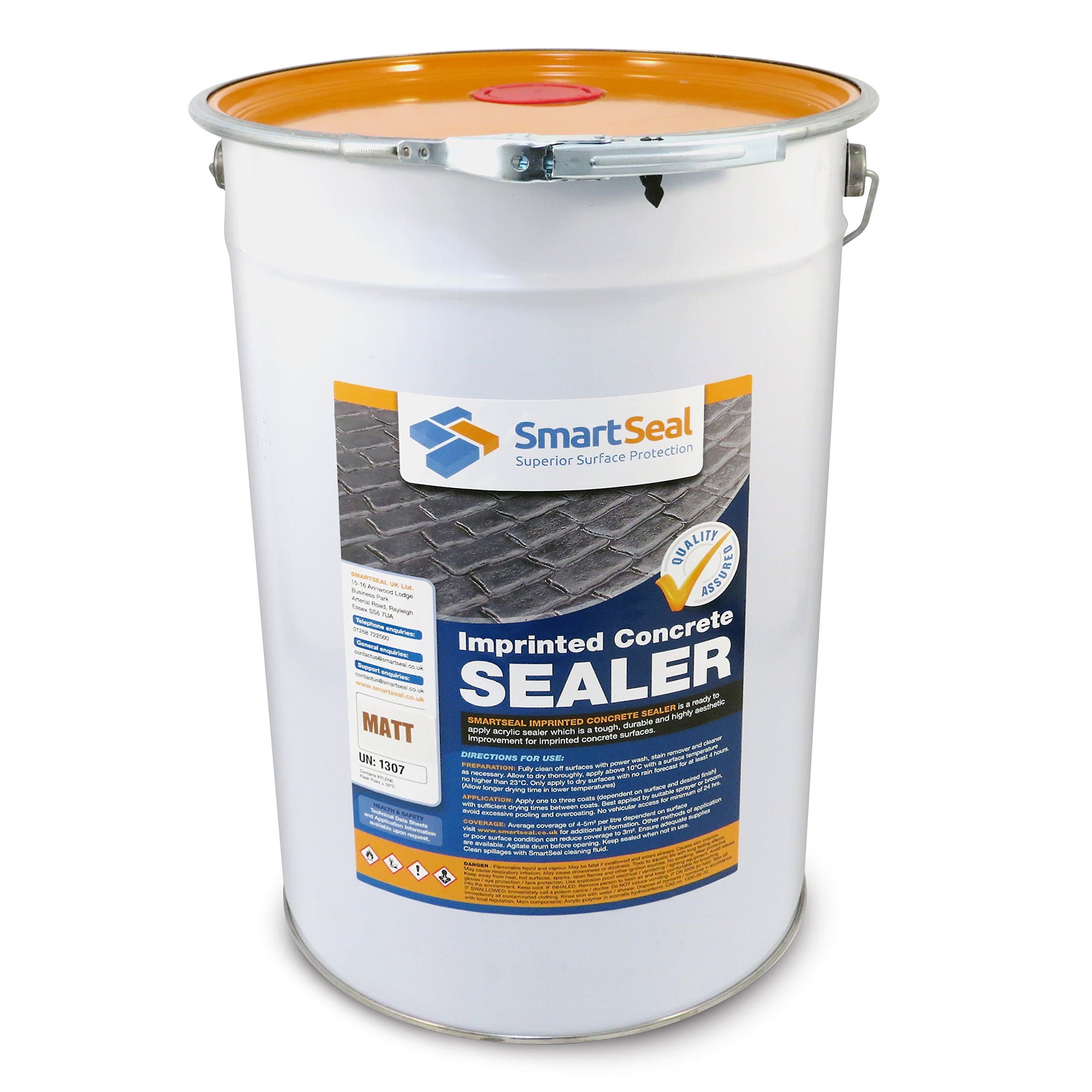Smartseal Matt Finish Concrete Sealer - Easy to Apply for Driveways and Patios - Durable Outdoor Sealer for Stamped and Patterned Surfaces (25 Litres)