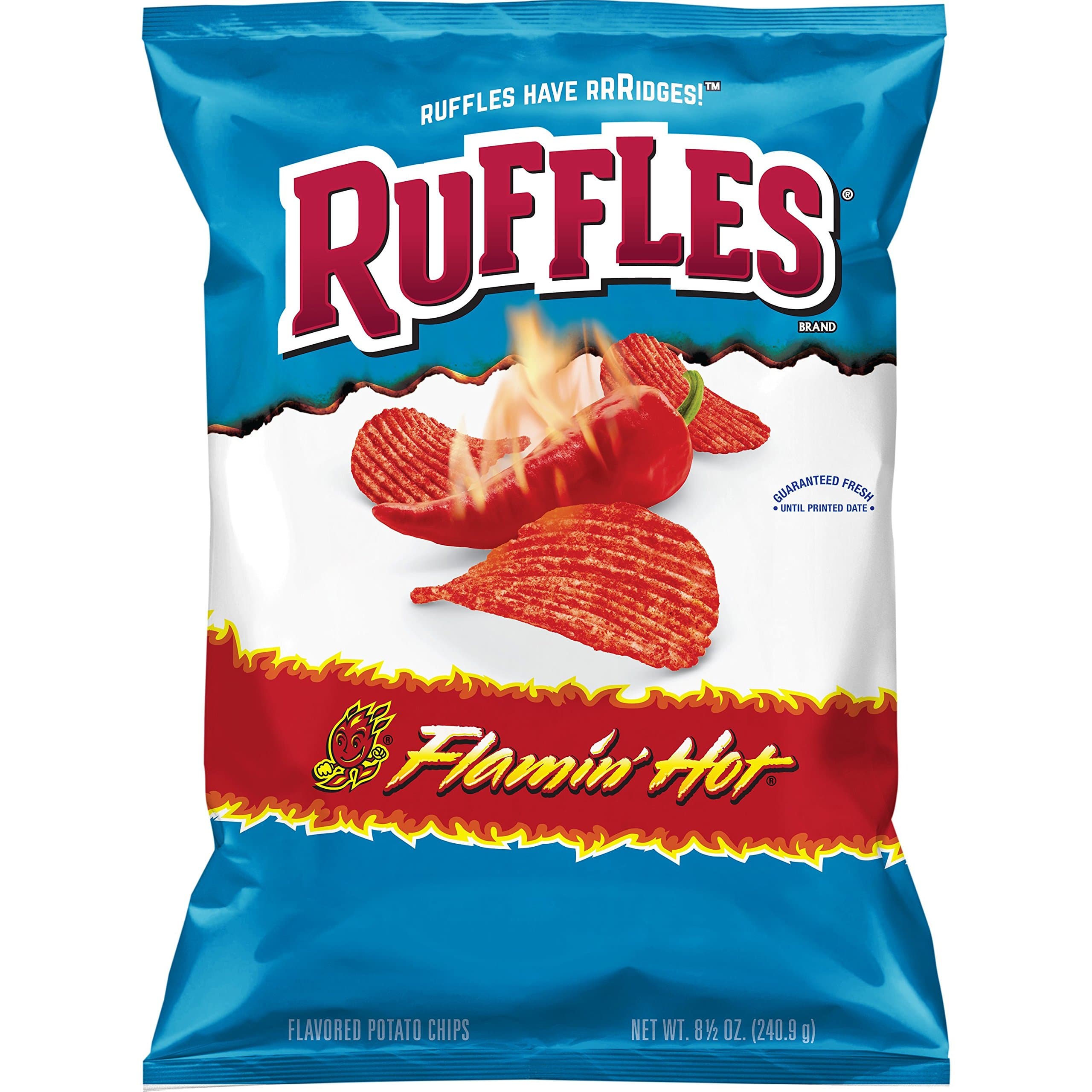 Ridged Potato Chips, Flamin' Hot, 8.5 Ounce
