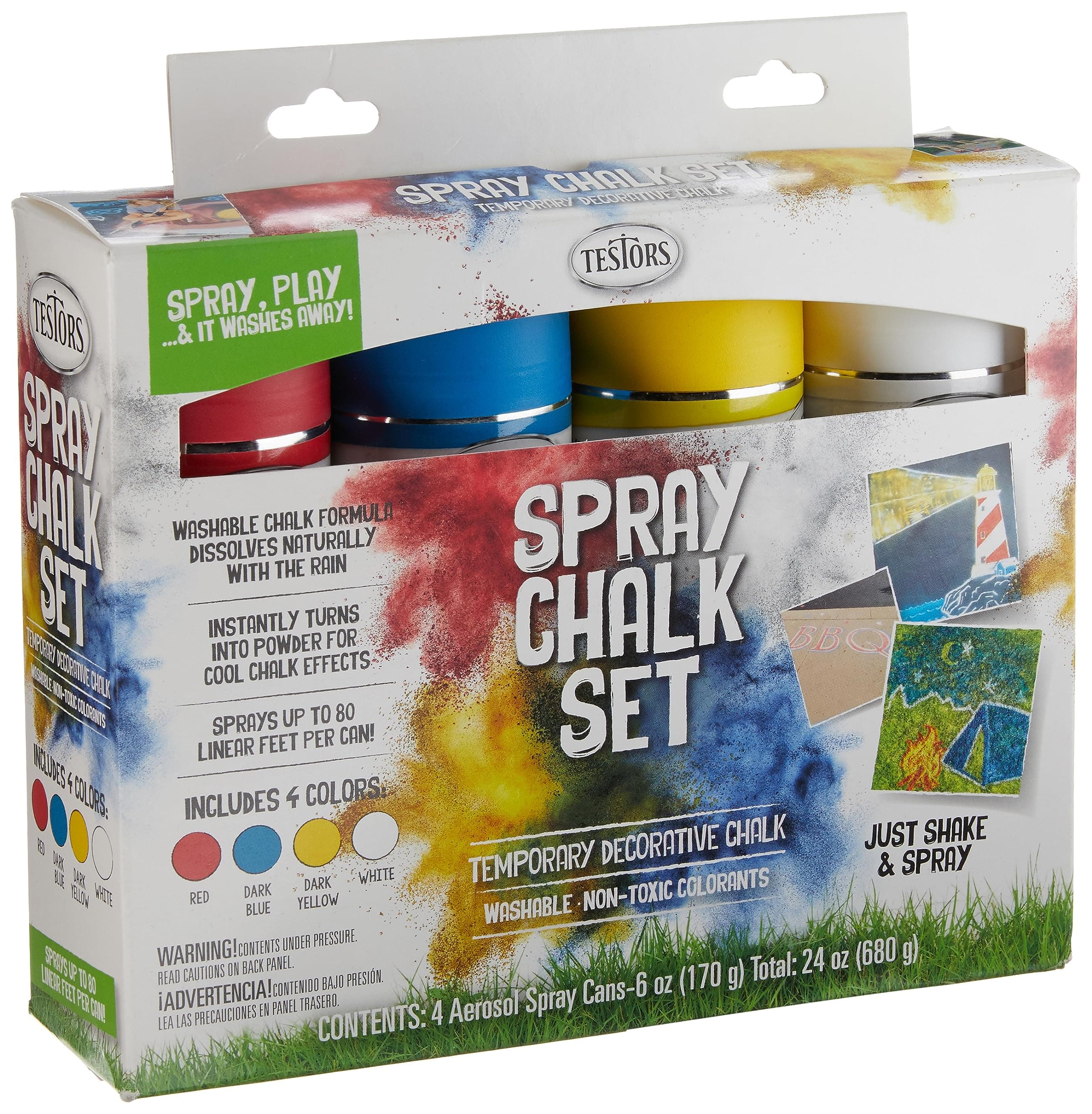 Testors Spray Chalk Primary Seasonal Kit