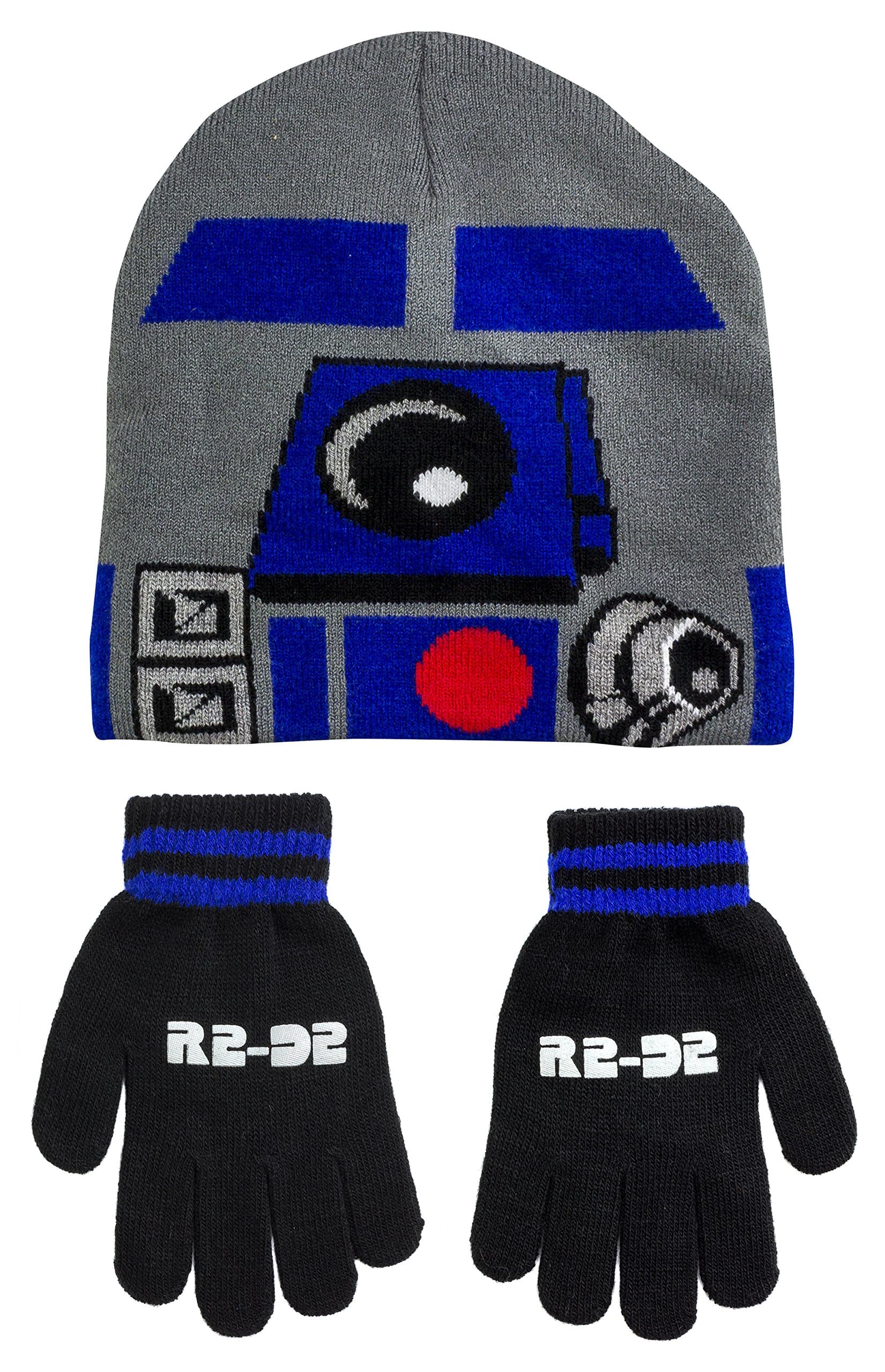 Star Wars Little Boys R2-D2 Knit Hat and Glove Set, Grey, 54 cm
