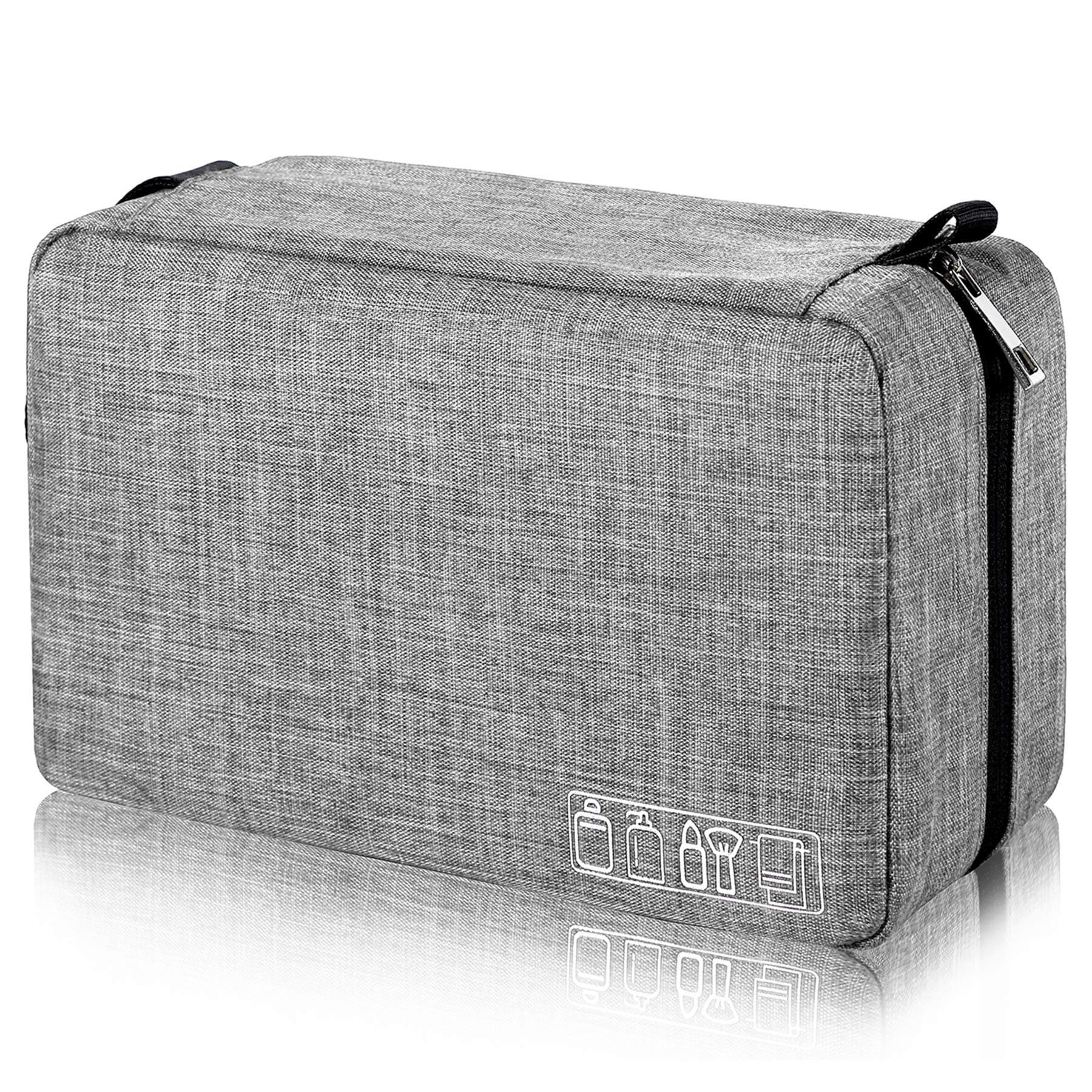 Toiletry Bag For Men/Women With Hanging Hook, Water-resistant Makeup Cosmetic Bag, Travel Shaving Dopp Kit Organizer Bag Perfect Traveling Accessory Toiletries