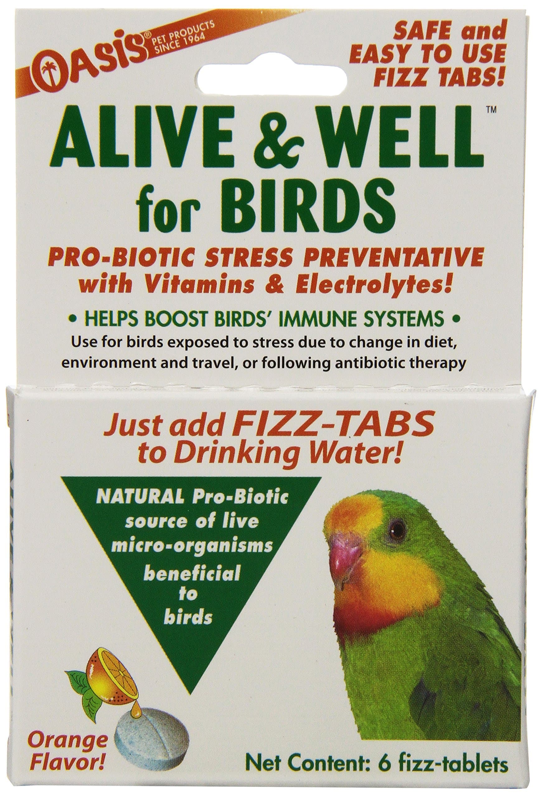 #80070 Alive and Well, Stress Preventative & Pro-Biotic Tablets for Birds, white, 1 Count (Pack of 1)