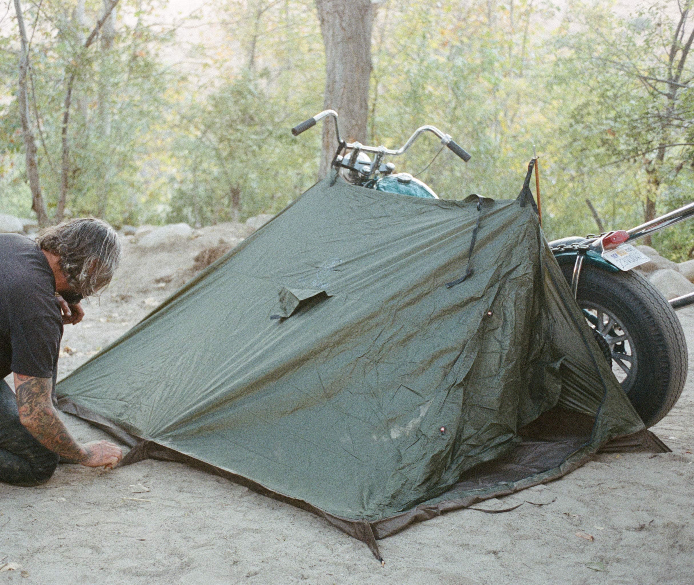 Abel Brown Nomad 3 Adventure Motorcycle Tent Camping