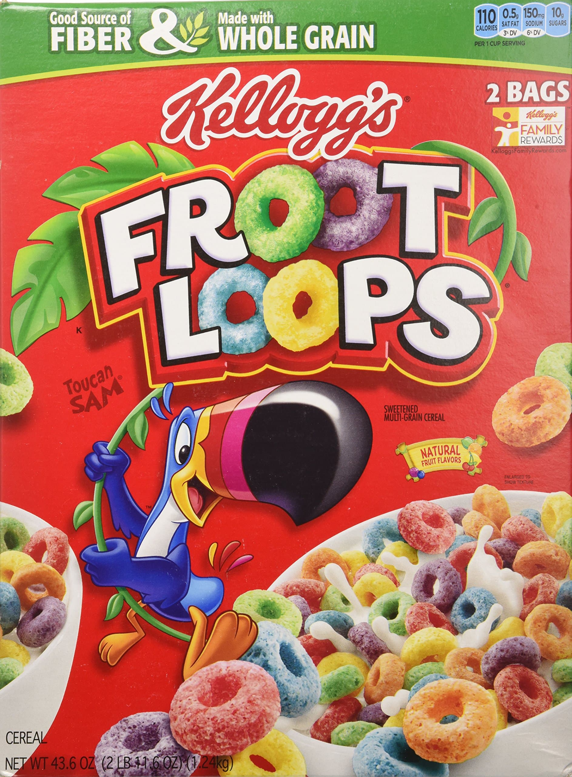 Froot Loops Cereal 43.6 Total Ounce Two Bag Value Box
