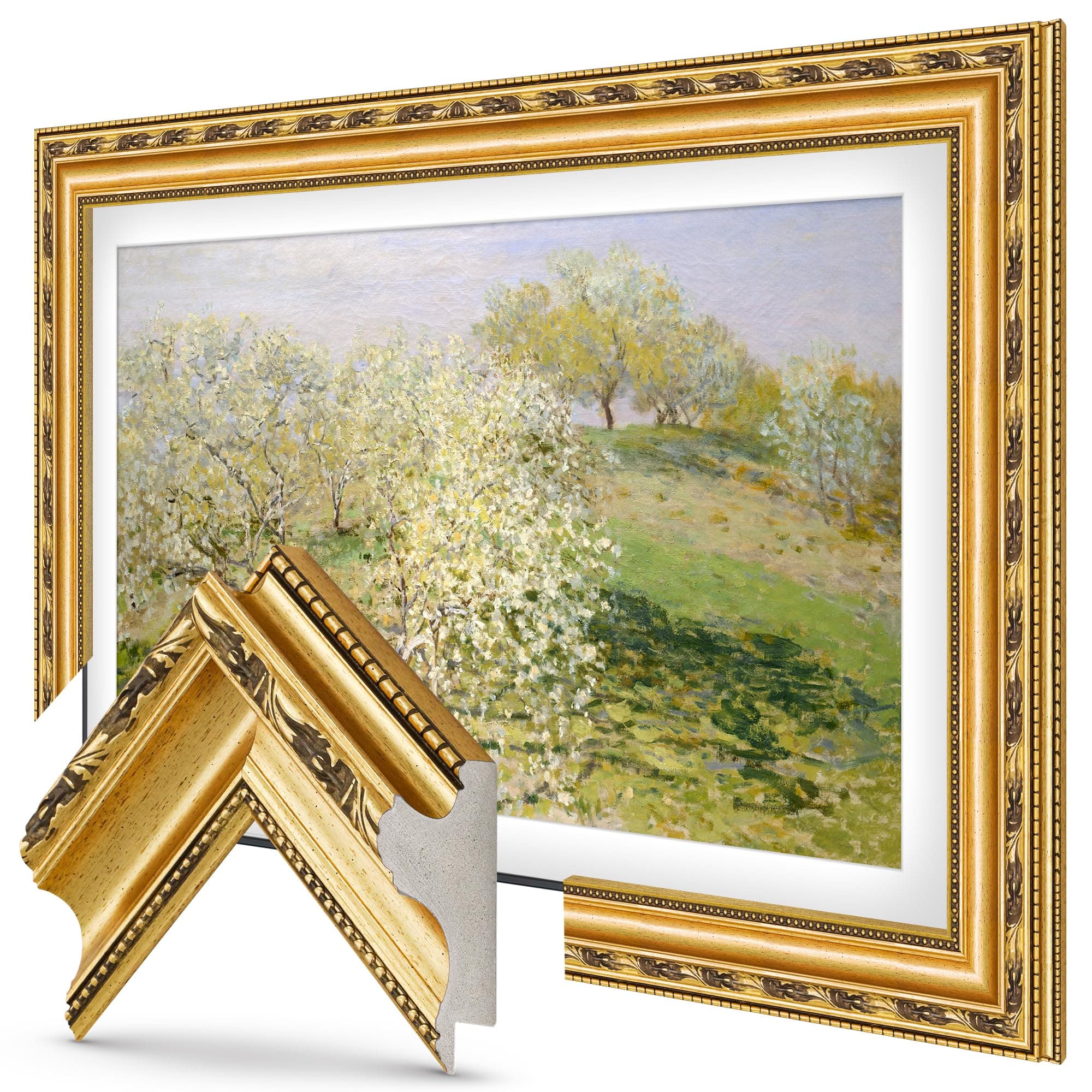 Ornate Gold 85" Premiere Deco TV Frame - Compatible ONLY with Samsung The Frame TV and Pro TVs (Fits 2021-2025, LS03A, LS03B,LS03C,LS03D,LS03FA,LS03FW)