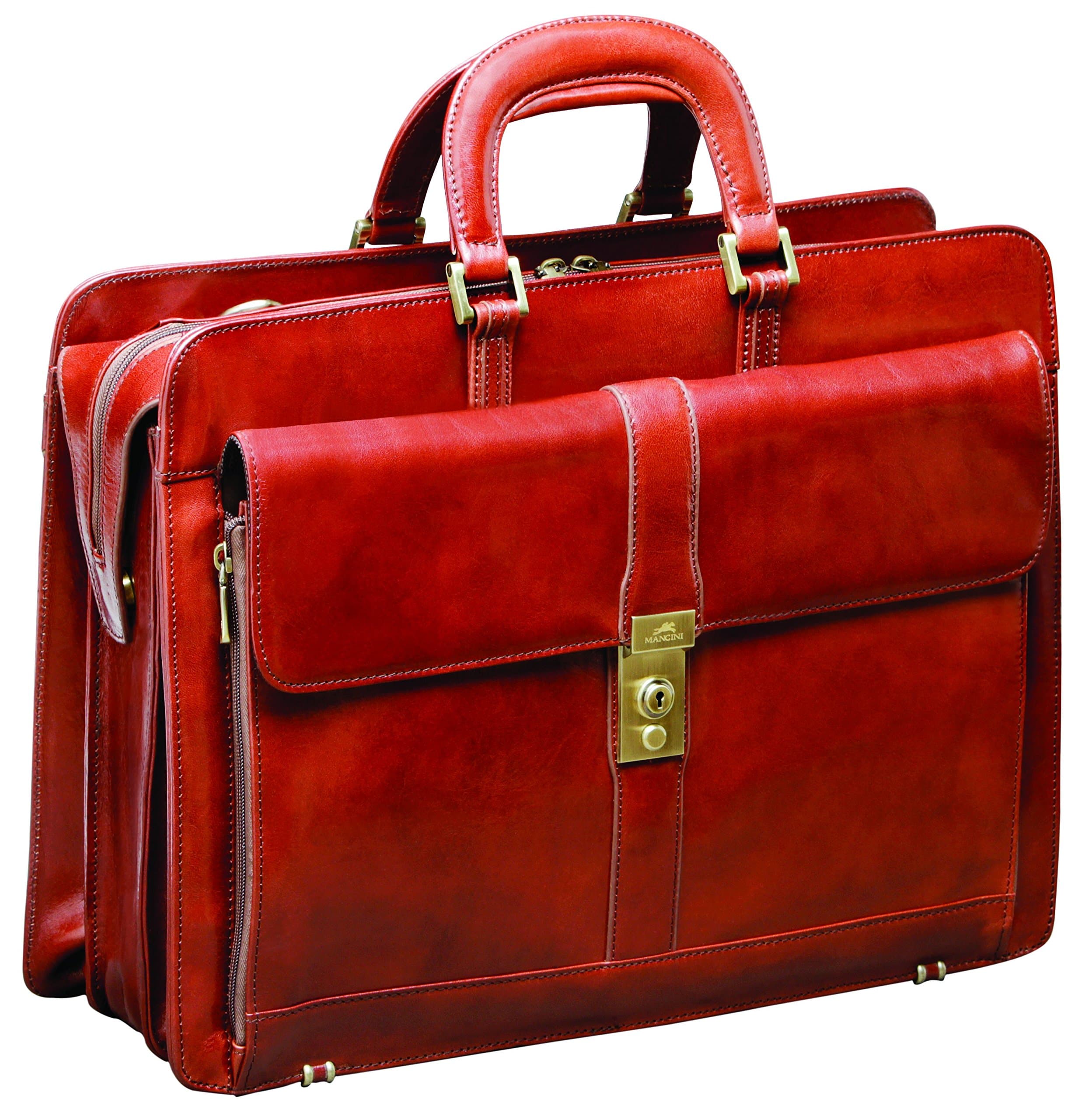 Mancini SIGNATURE Luxurious Italian Leather 17.3" Laptop Briefcase