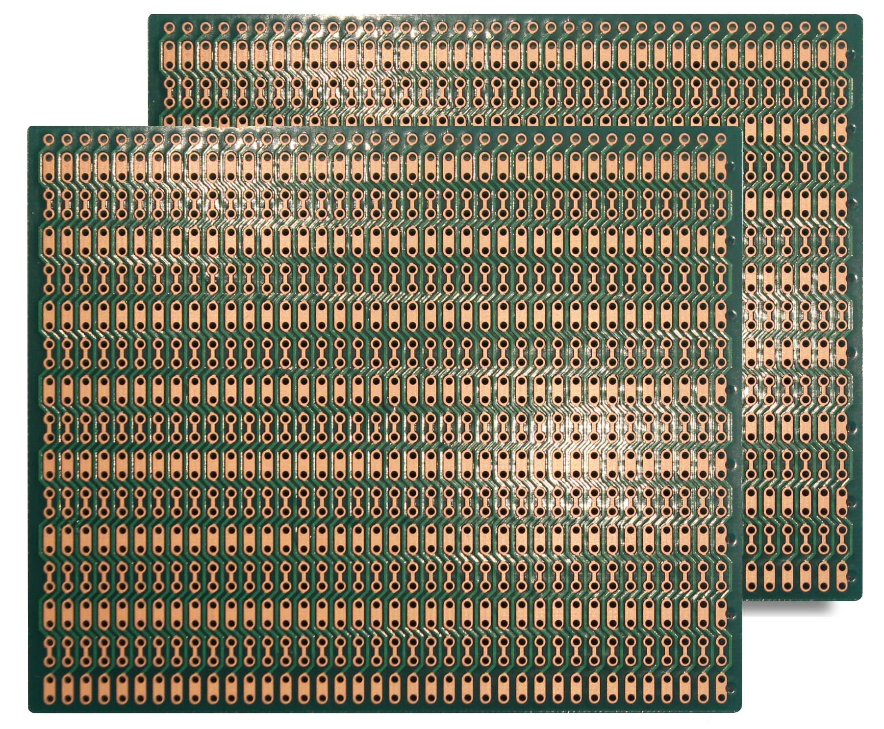 BB2 (Two-Pack) BusBoard-2, Zig-zag Pattern, 1 Sided PCB, Soldermask, Size 2 = 100 x 80mm (3.94 x 3.15in)