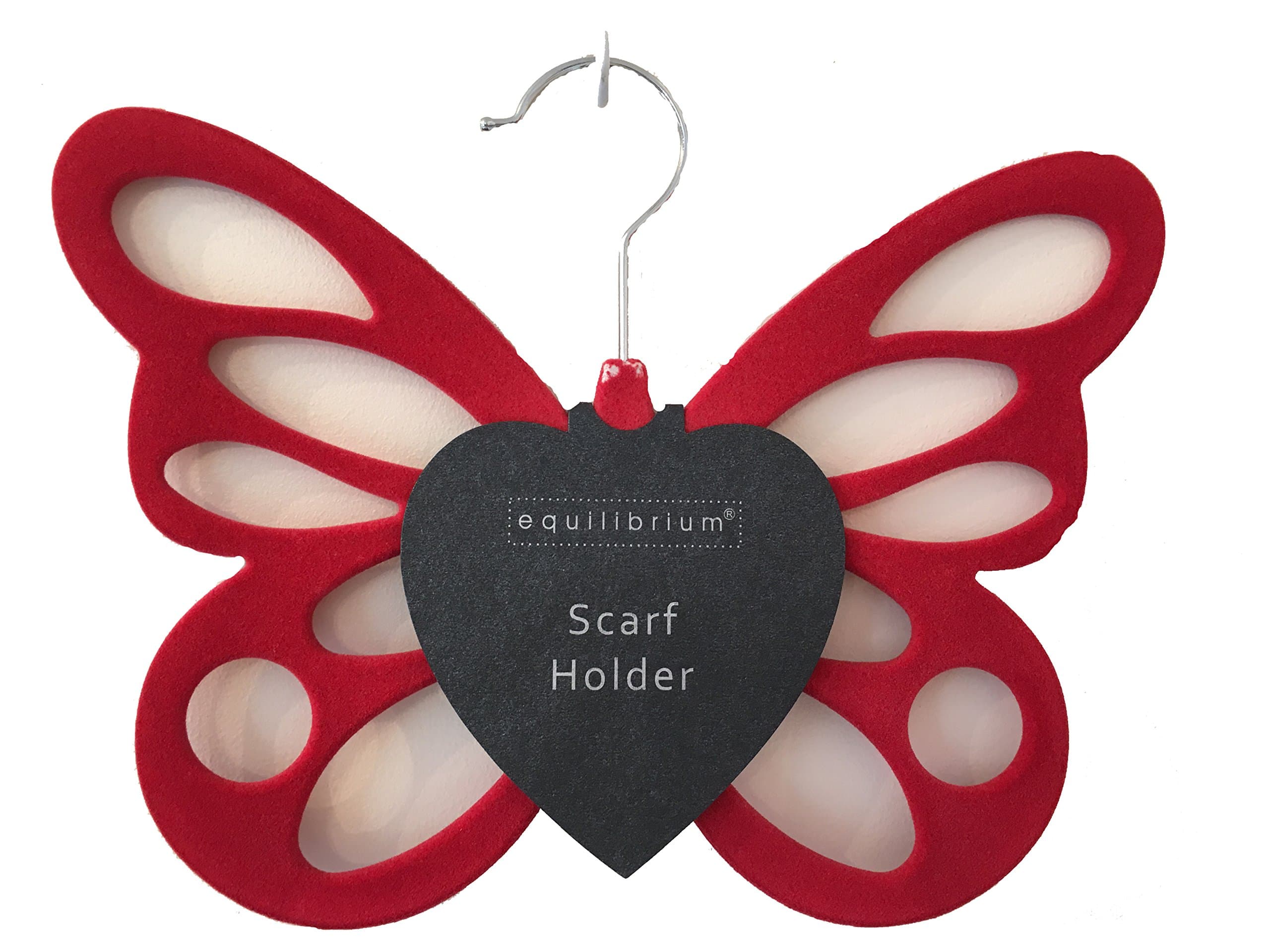 Non Slip RED BUTTERFLY Scarf Belt Tights Holder Tidy Organiser Wardrobe Hanger