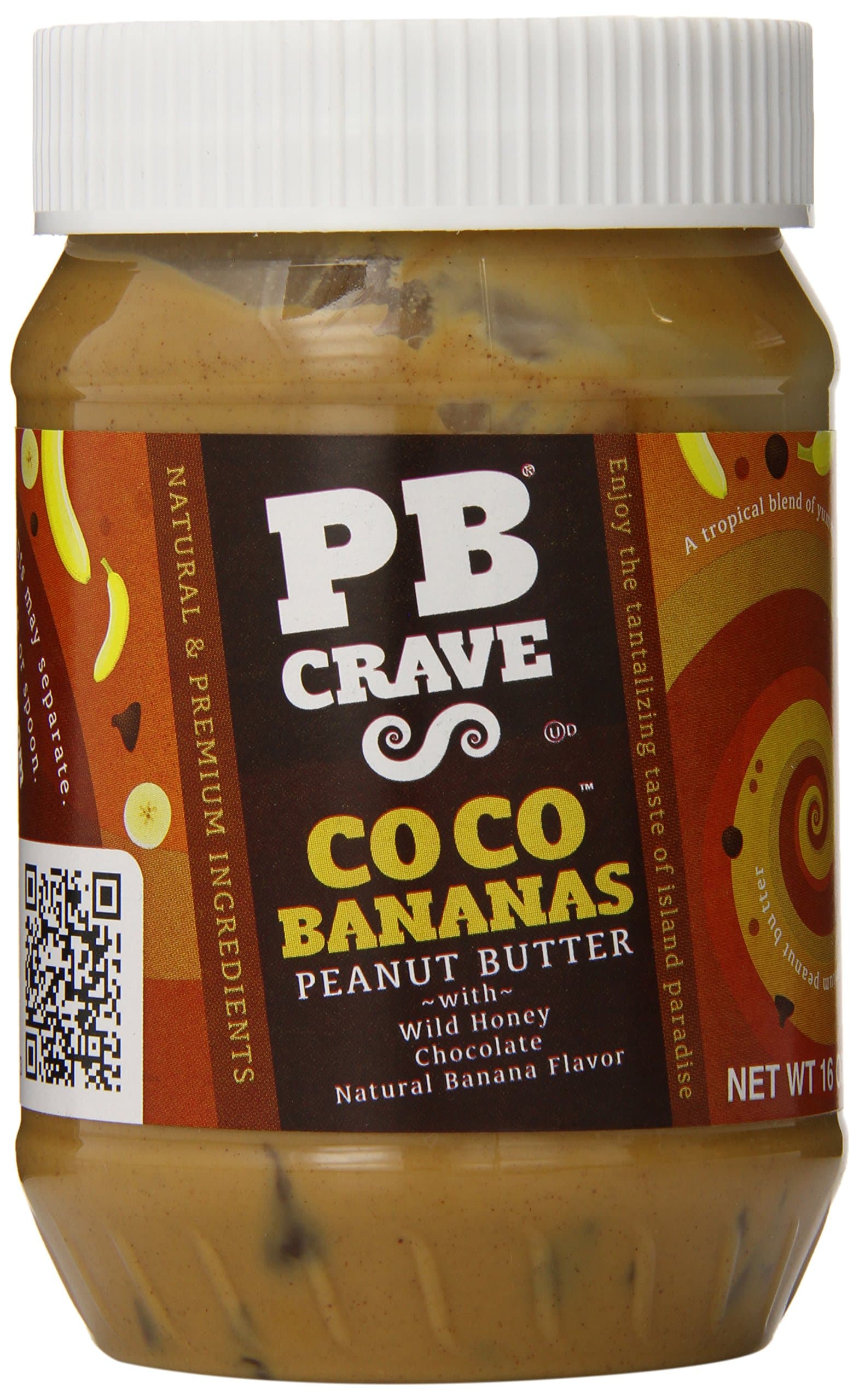 PB Crave Peanut Butter, Coco Banana Premium, 16 Ounce