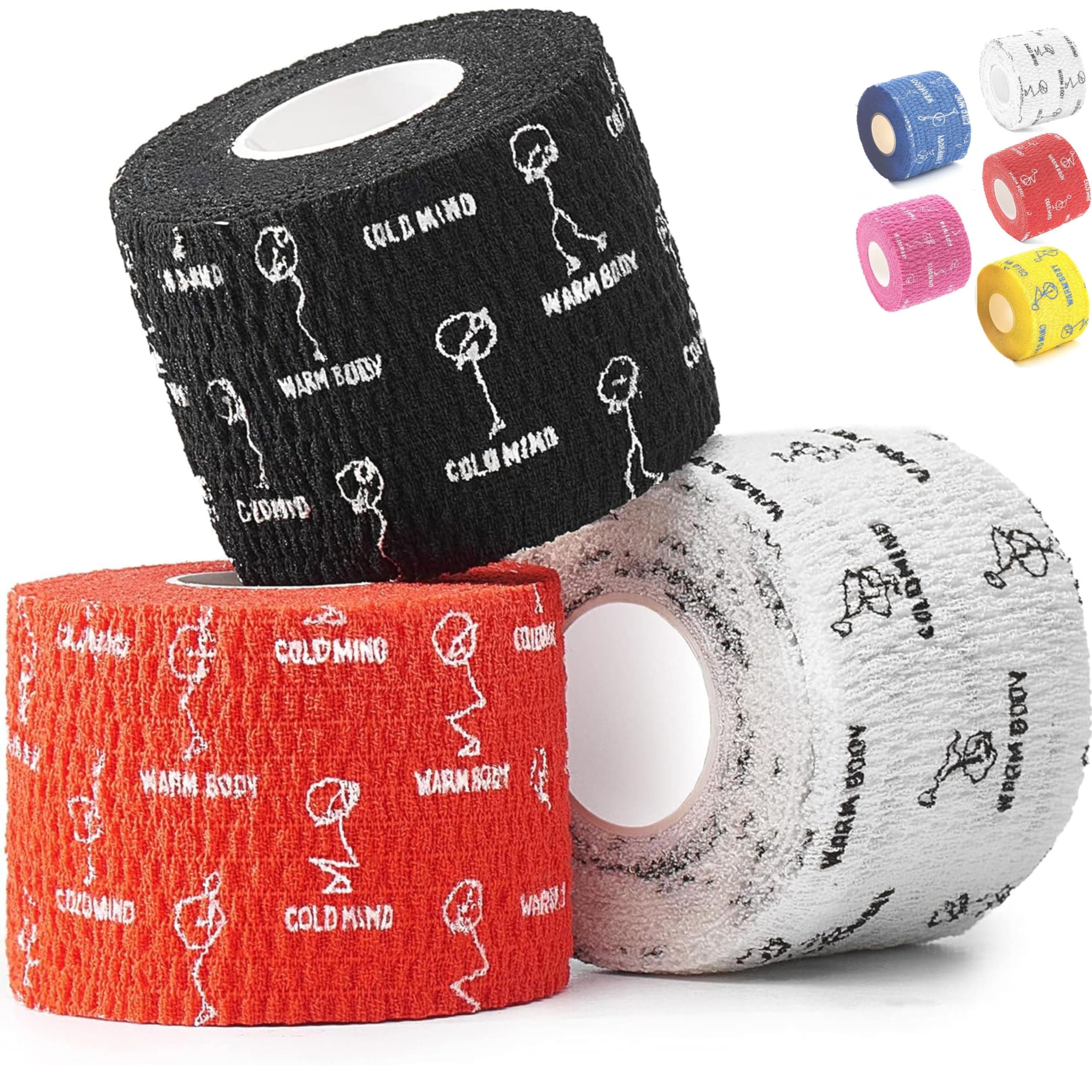 1.85" Weightlifting Thumb Tape - Hook Grip Tape for Powerlifting, Cross Training, Gym Tape, Workout, Weight Lifting Tape, Athletic Finger Wrap (Mix V1 3 Rolls)