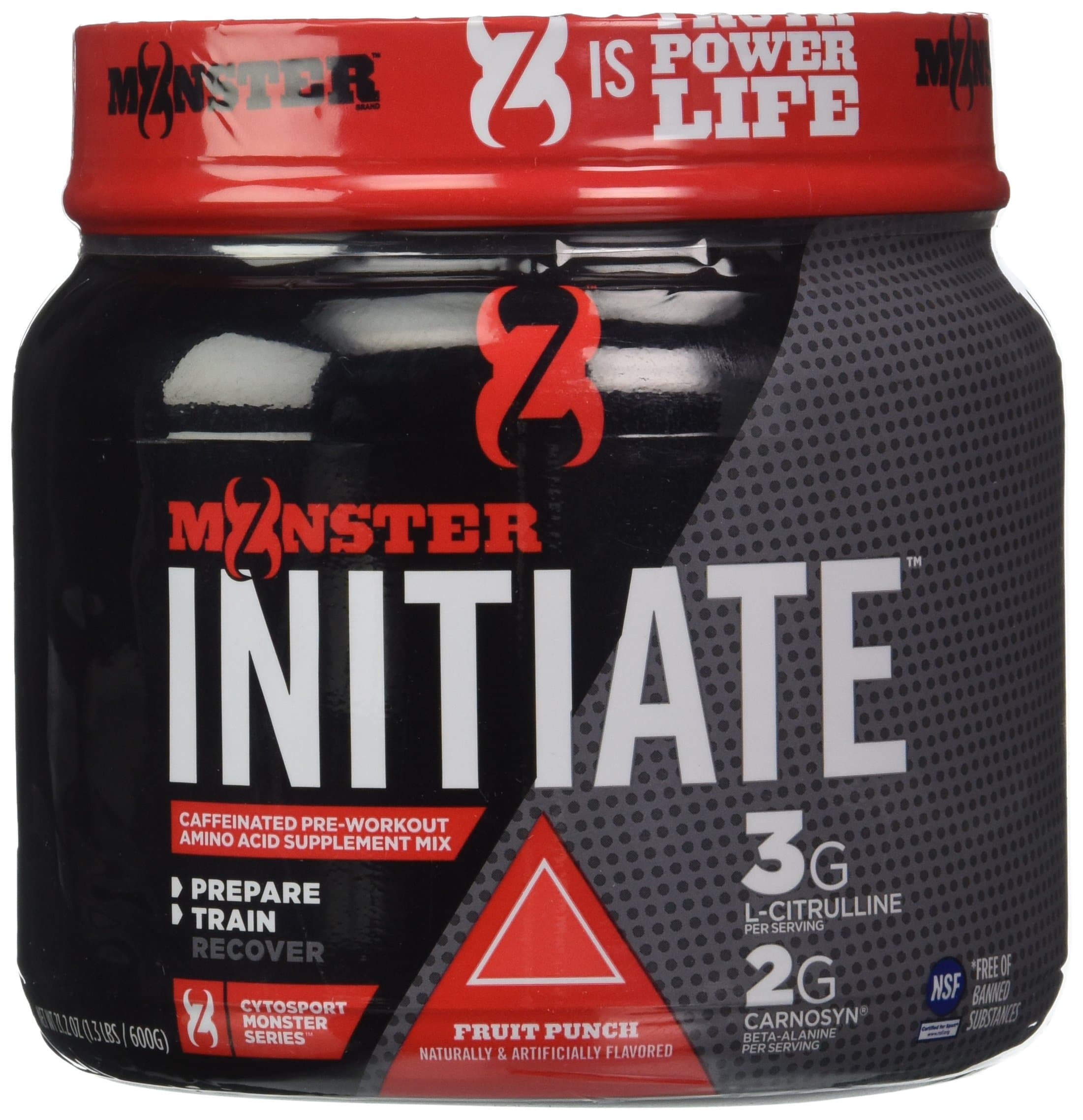 Cytosport Monster Initiate Nutritional Drink, Pre Workout Powder, Fruit Punch Flavored, 600 Gram (30 Servings)