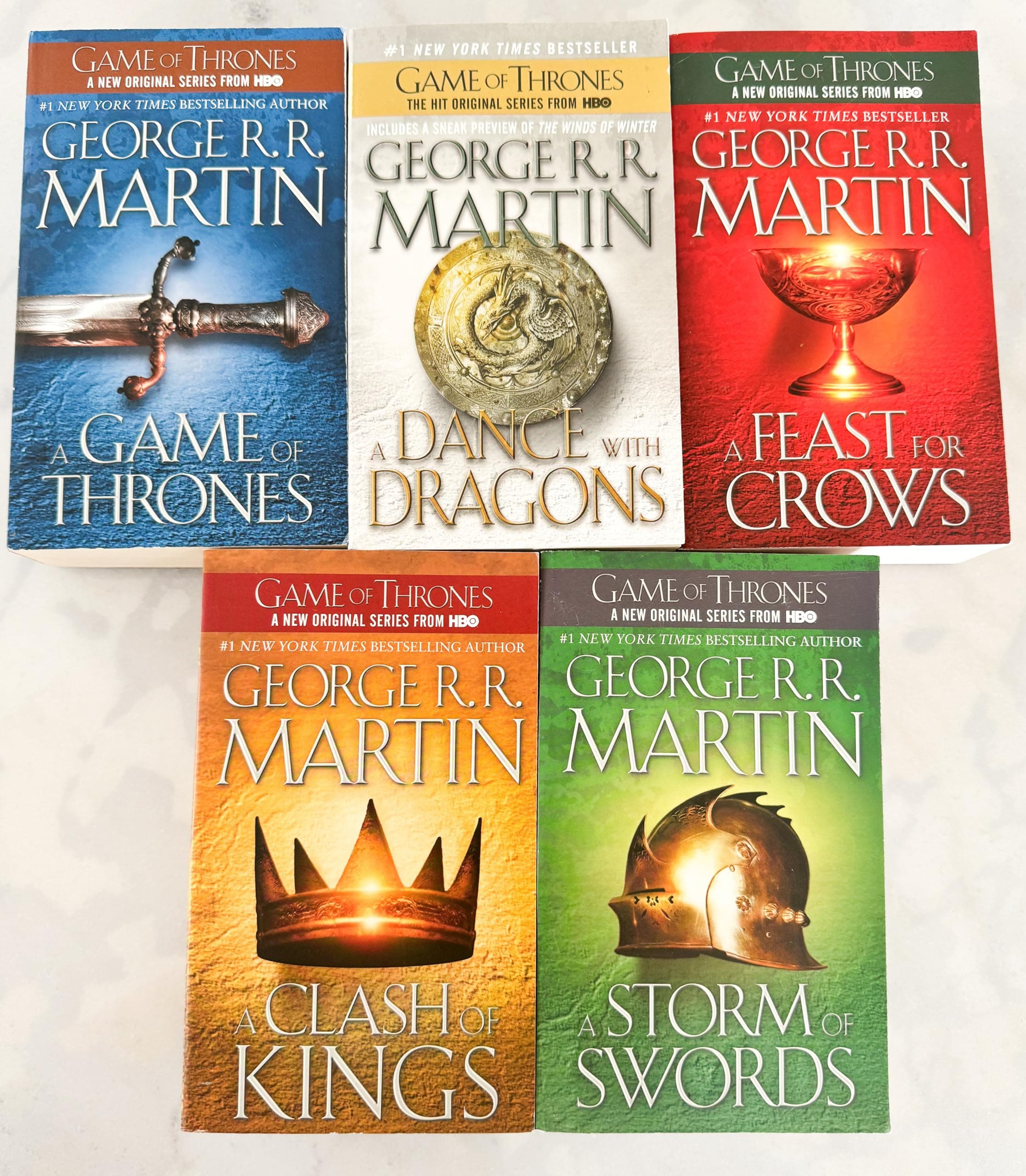 FIVE-BOOK GEORGE MARTIN SET: THRONES, KINGS, SWORDS, CROWS, DRAGONS (Song of Ice & Fire)