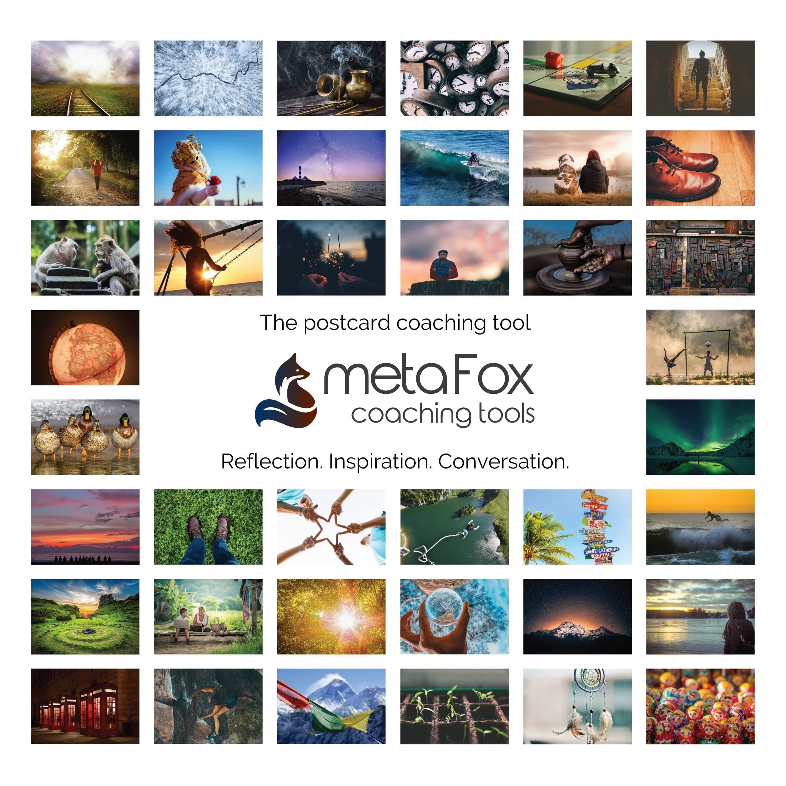 metaFox Life Design Postcards Pack 52 Cards for Coaching & Personal Development