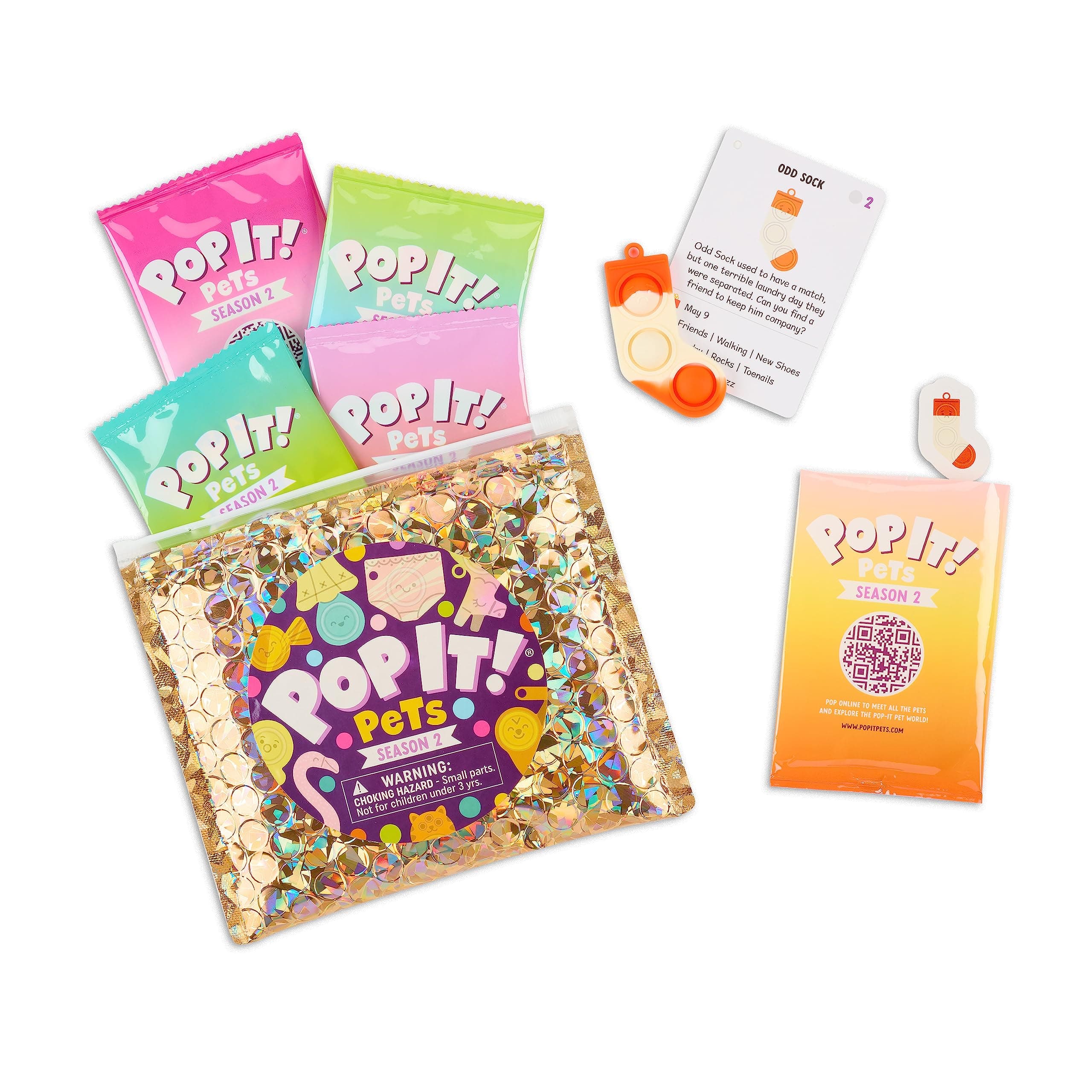 Buffalo Games Pop It Pets - Season 2 - The Ultimate Sensory Fidget Toy - Popping Bubbles and Adorable Characters - Collector map with Cards and Stickers from Buffalo Games