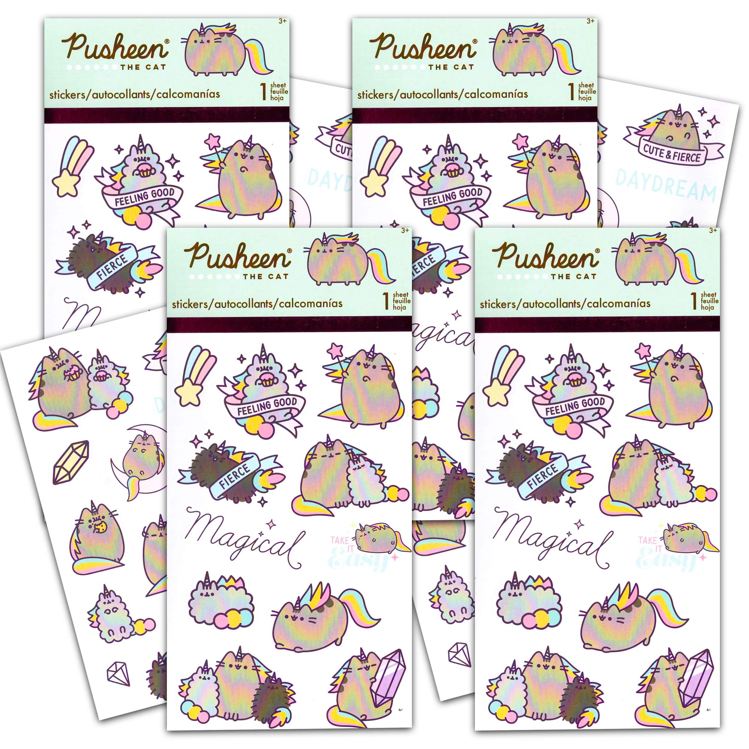 Pusheen Cat Sticker Bundle Pack Pusheen Favors - 120 Pusheen Sticker Stickers for Walls Cars Laptops Water Bottles (Pusheen the Cat Party Supplies Office Supplies School Supplies)