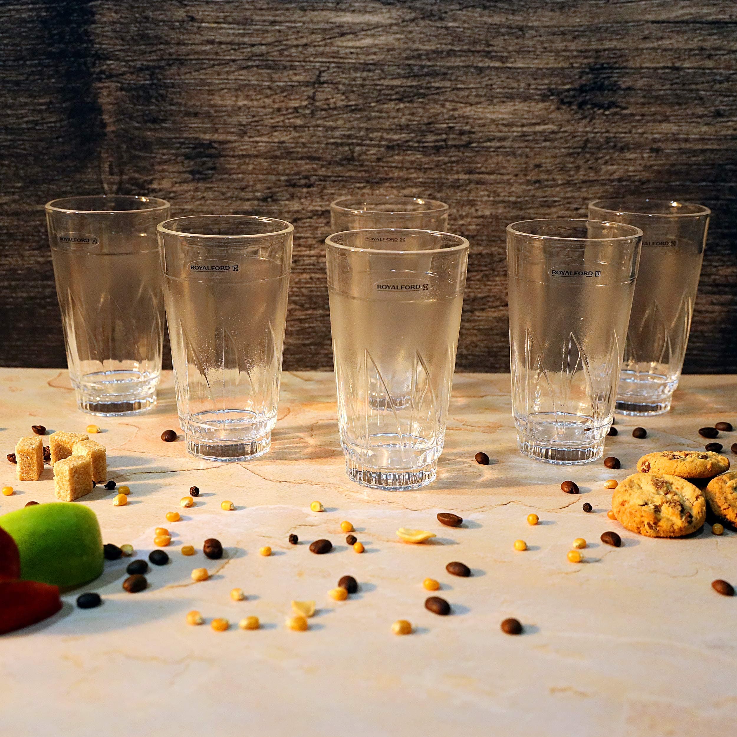 Royalford Glass Set 6 Pieces, Clear