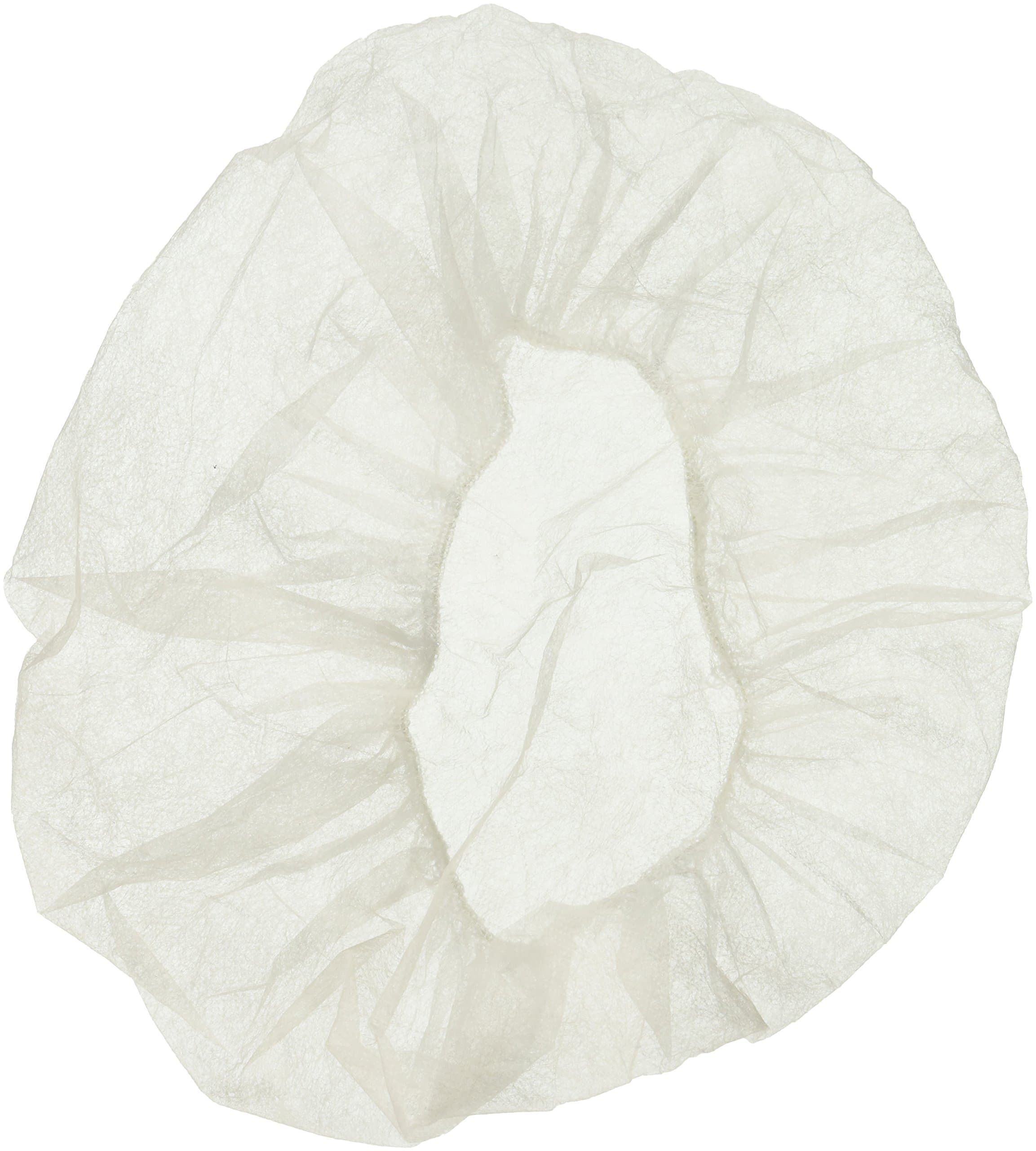 A200012 Nurse/Bouffant Cap (Hairnets), White, Box of 100 Pieces - 21"