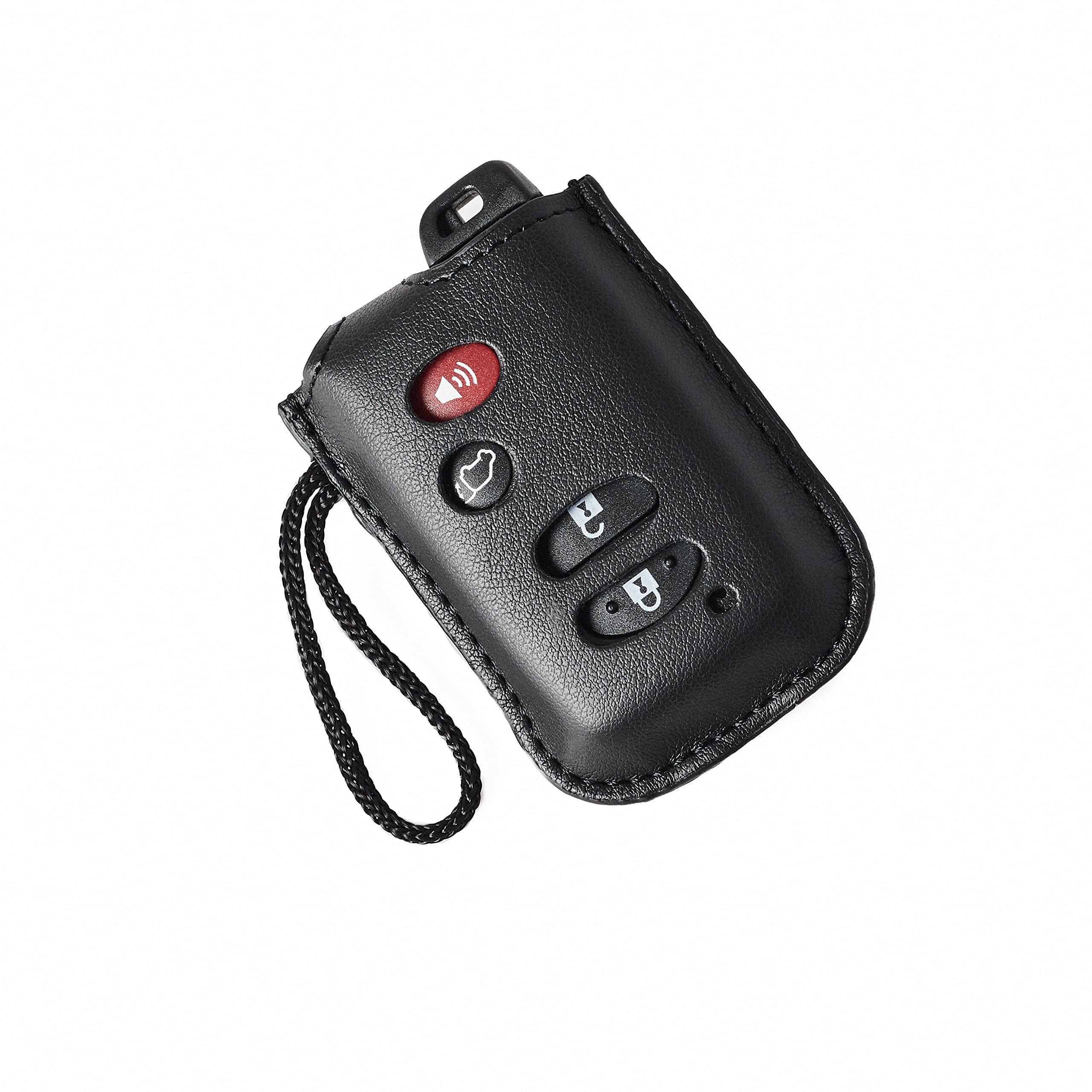 Premium Keyless Remote Fob Cover Jacket Protector Fits Toyota Camry (2007-11) Corolla (2009-13) Highlander (2009-13) Prius (2010-15) Venza (2009-16) FRS (2013-15) 4-Button, Faux Leather, 1pc