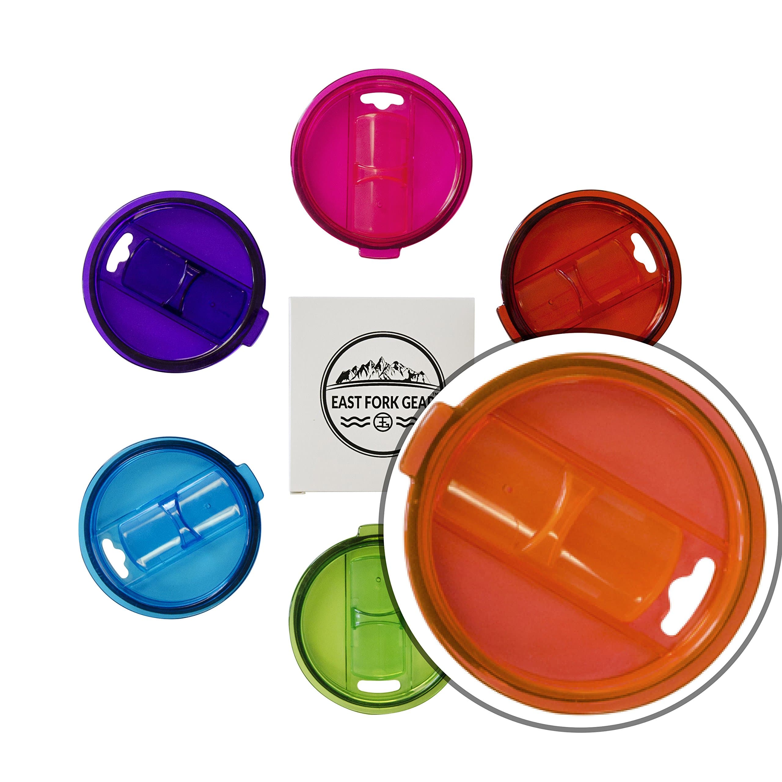 ORANGE - 30 oz. Splash & Spill Resistant Sliding Closure Straw Friendly Replacement Lid - Compatible with Yeti Rambler, RTIC Tumbler, Ozark Trail and others