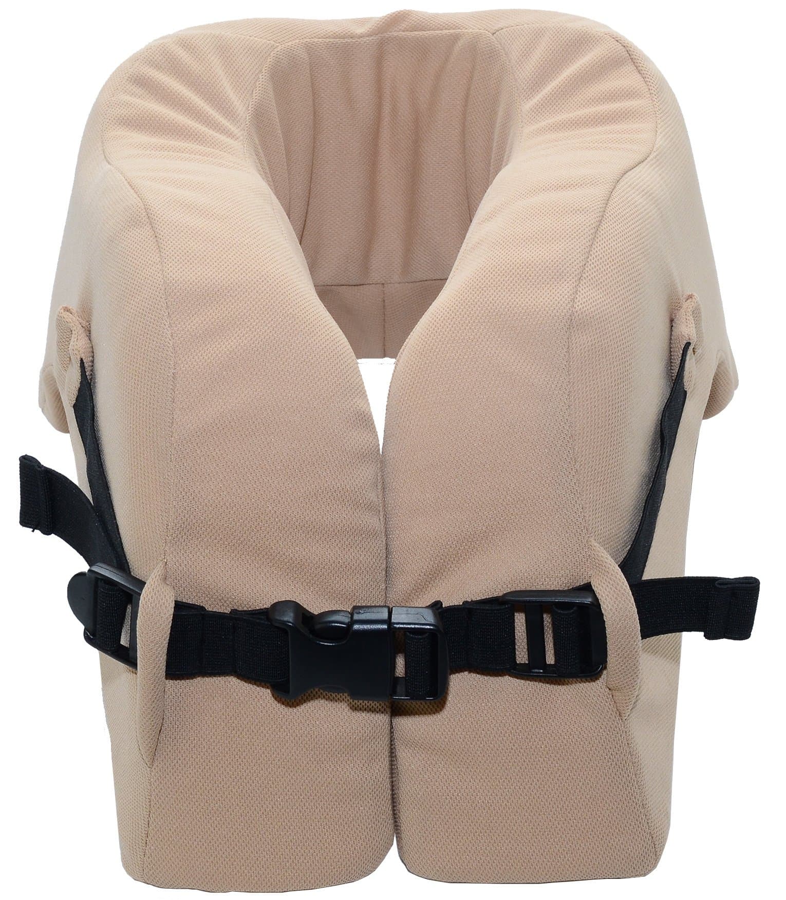 Travel Neck Pillow that keeps Head and Chin in relaxed Position. (Khaki)