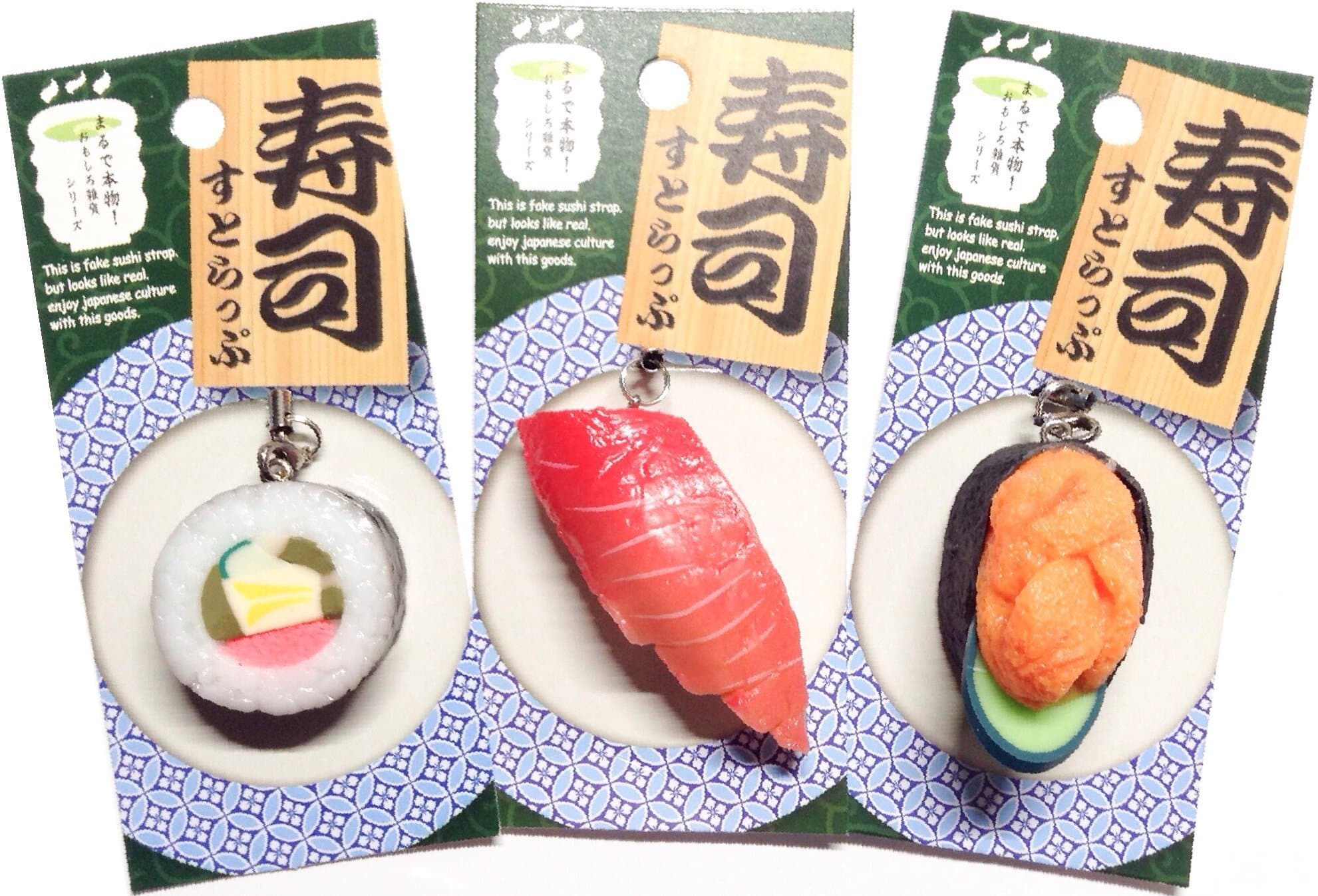 Jpfood Sell Phone Charm Artificial Food Japanese Food Sushi Decoration 3 PCS