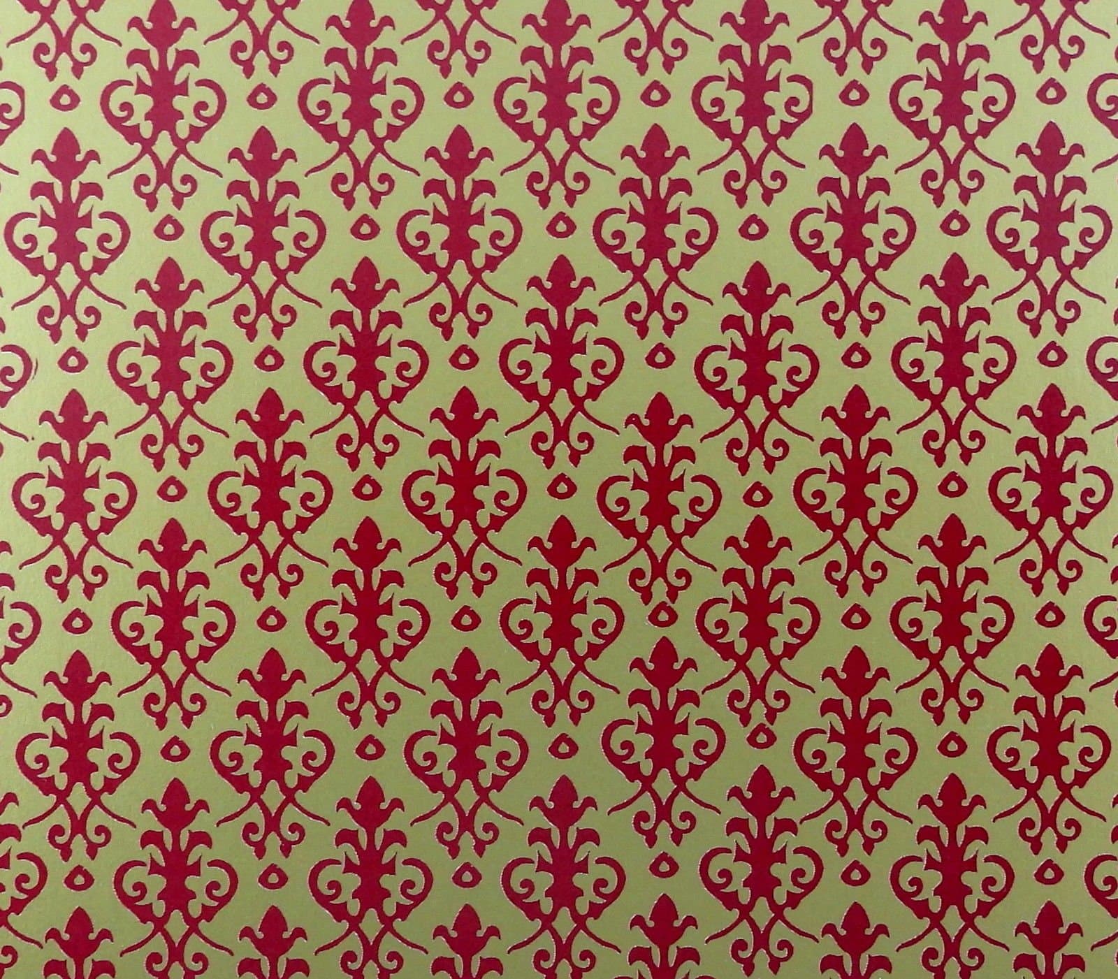 Melody Jane Dollhouse Victorian Red on Gold Miniature Print 1:12 Scale Wallpaper