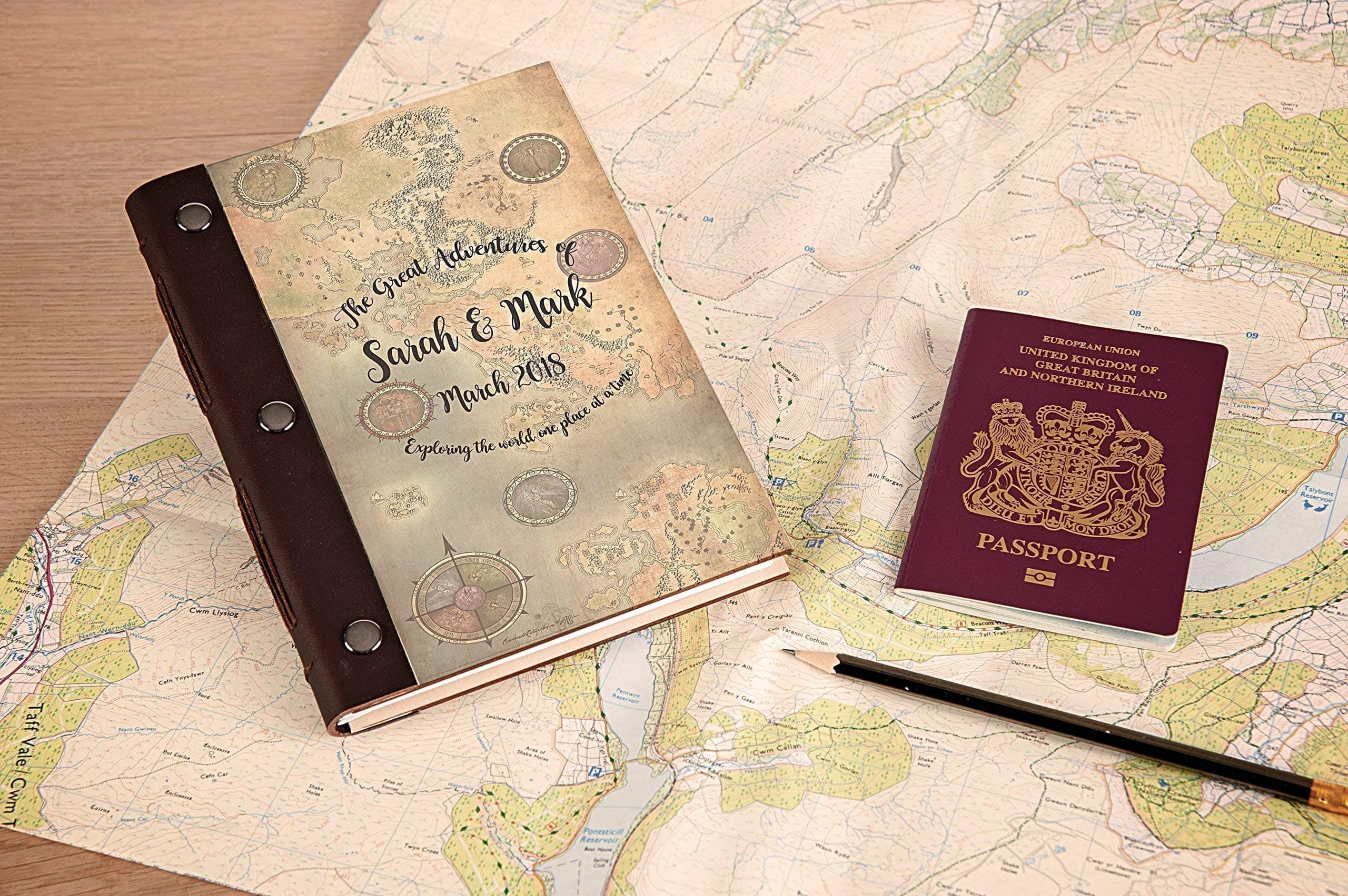 Personalised Travel Journal, Journal, Scrapbook, Photo Album, Exploring The World, Travellers Notebook, Travelers Diary, Bullet Journal