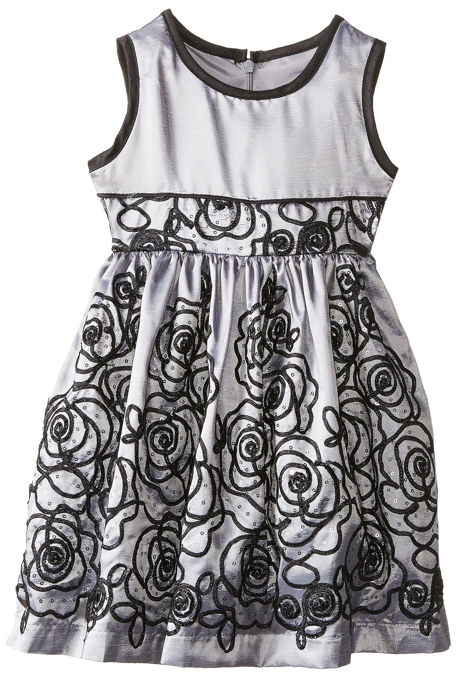 Little Girls' Taffeta with Embroidary Border