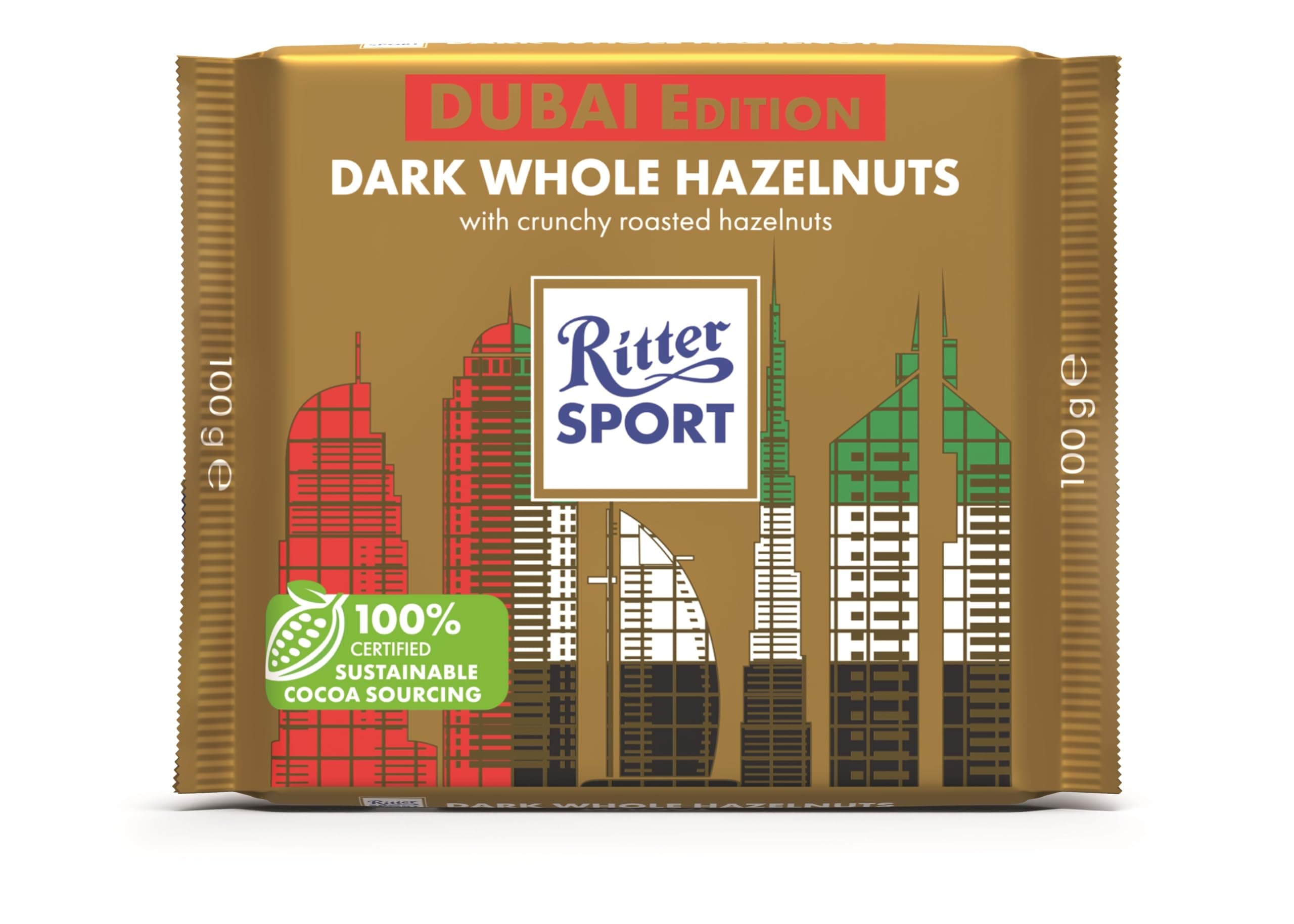 Ritter Sport Whole Hazelnut Dark Chocolate 100 Gram, Chocolates Nut Selection, Product Of Germany, Dark Chocolate With Whole Hazelnuts | Nutritious And Nutty Crunch